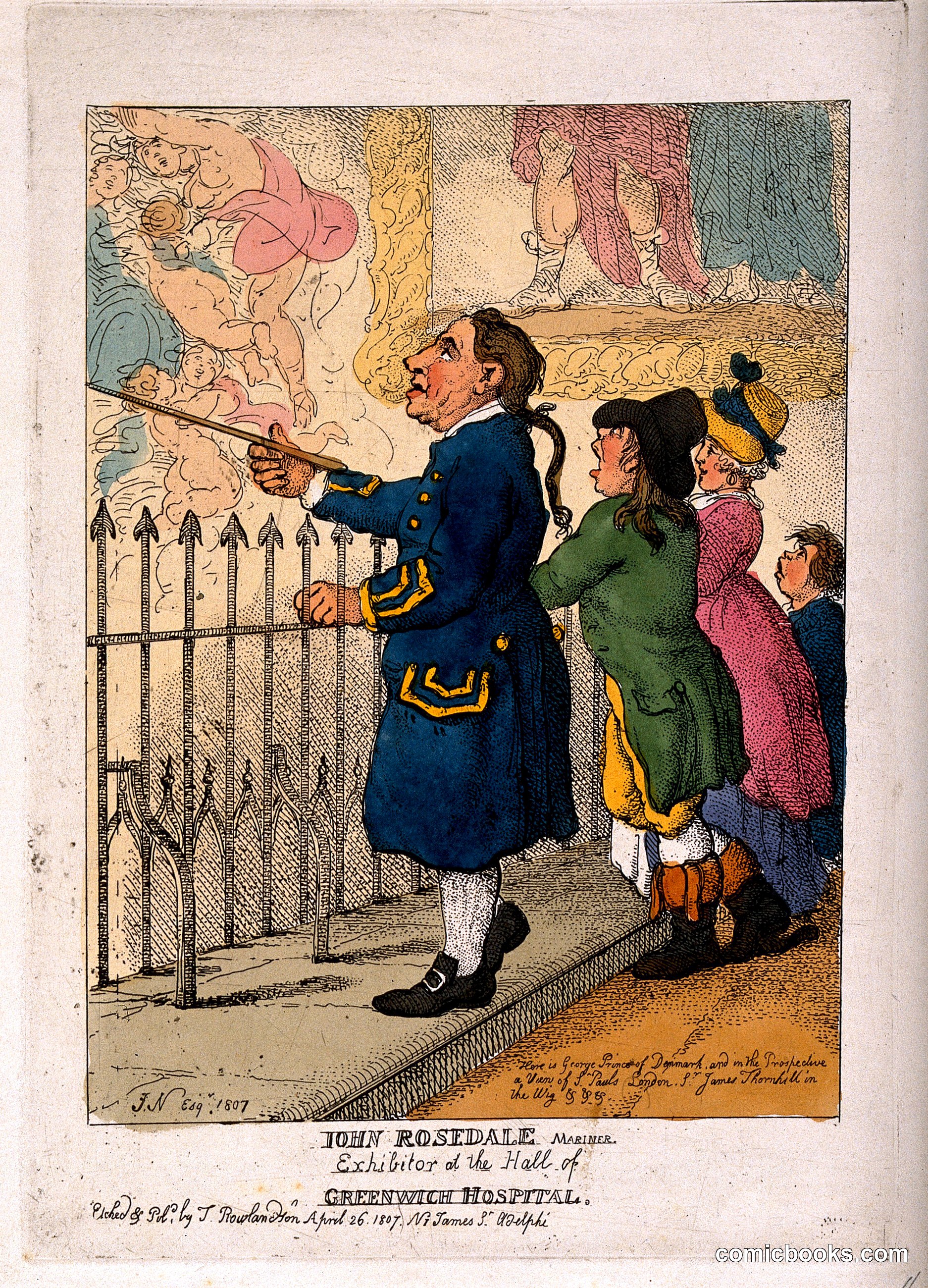 A Greenwich Pensioner Showing the Thornhill Decorations in the Painted Hall