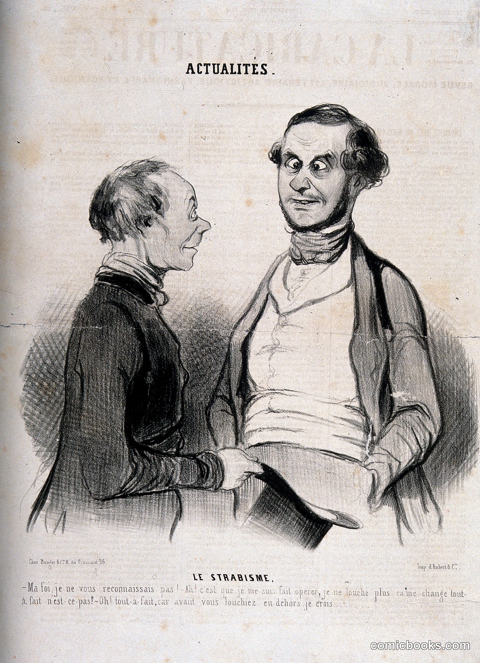 Two friends conversing about a recent operation for strabismus