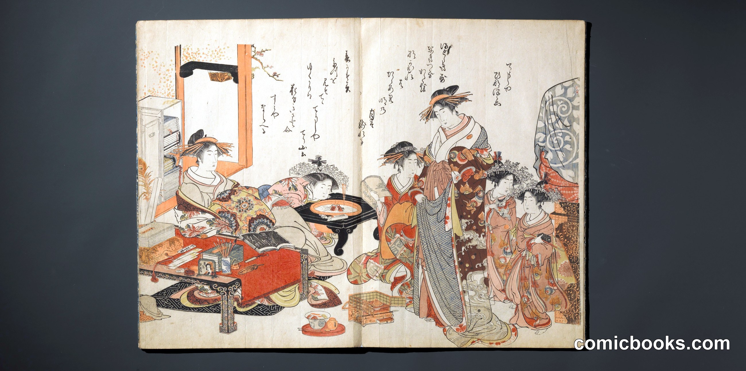 Courtesans of the Yoshiwara, from an Album of Their Verse and Calligraphy