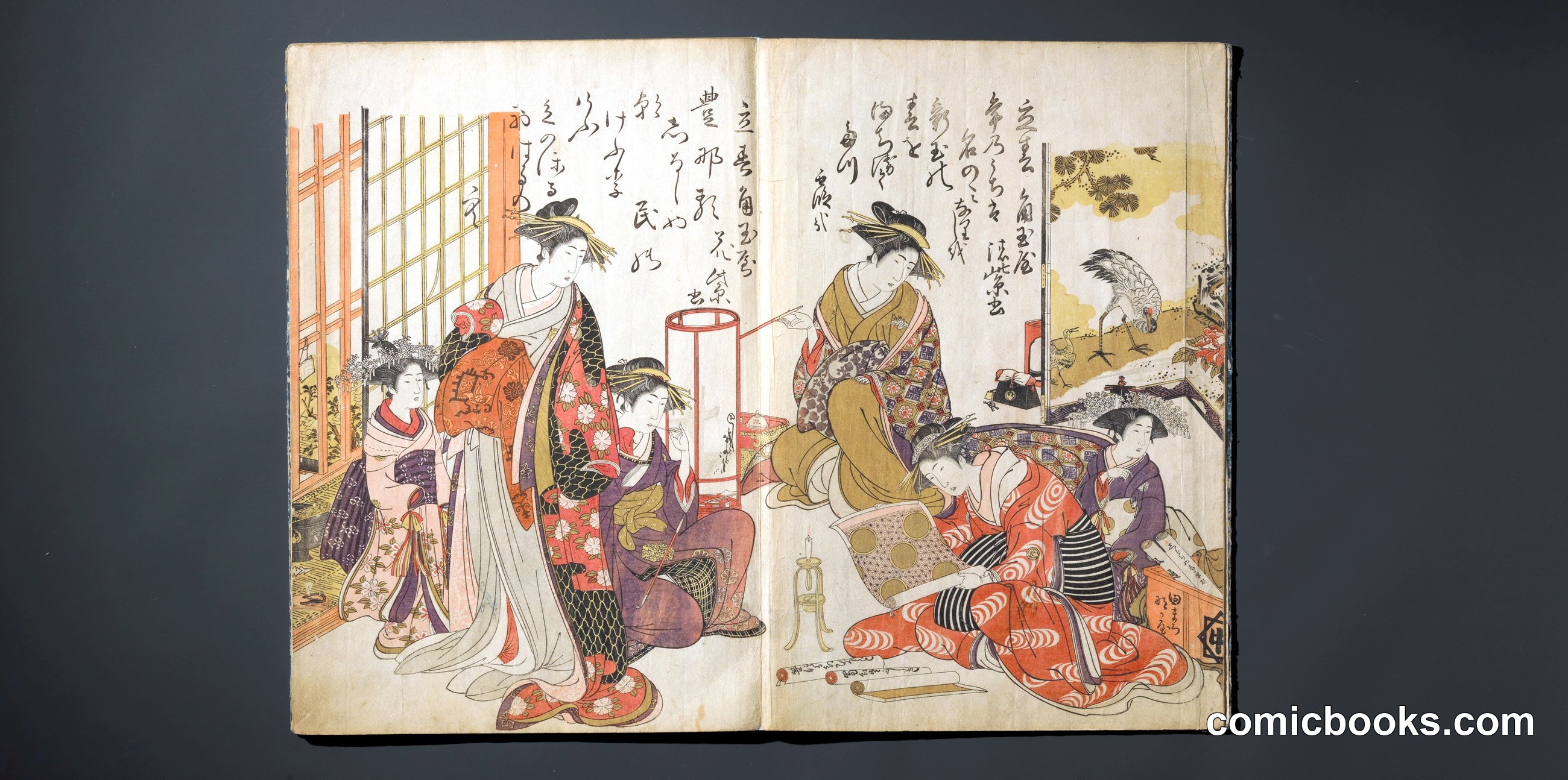 Courtesans of the Yoshiwara, from an Album of Their Verse and Calligraphy