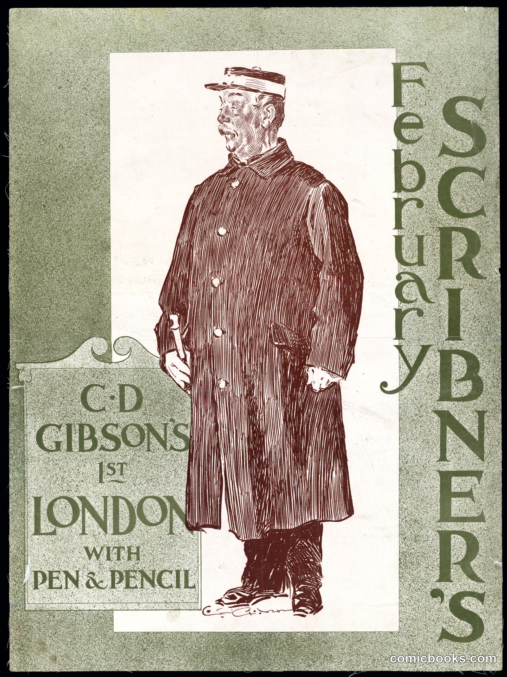 February Scribner's: C. D. Gibson's 1st London, with Pen & Pencil