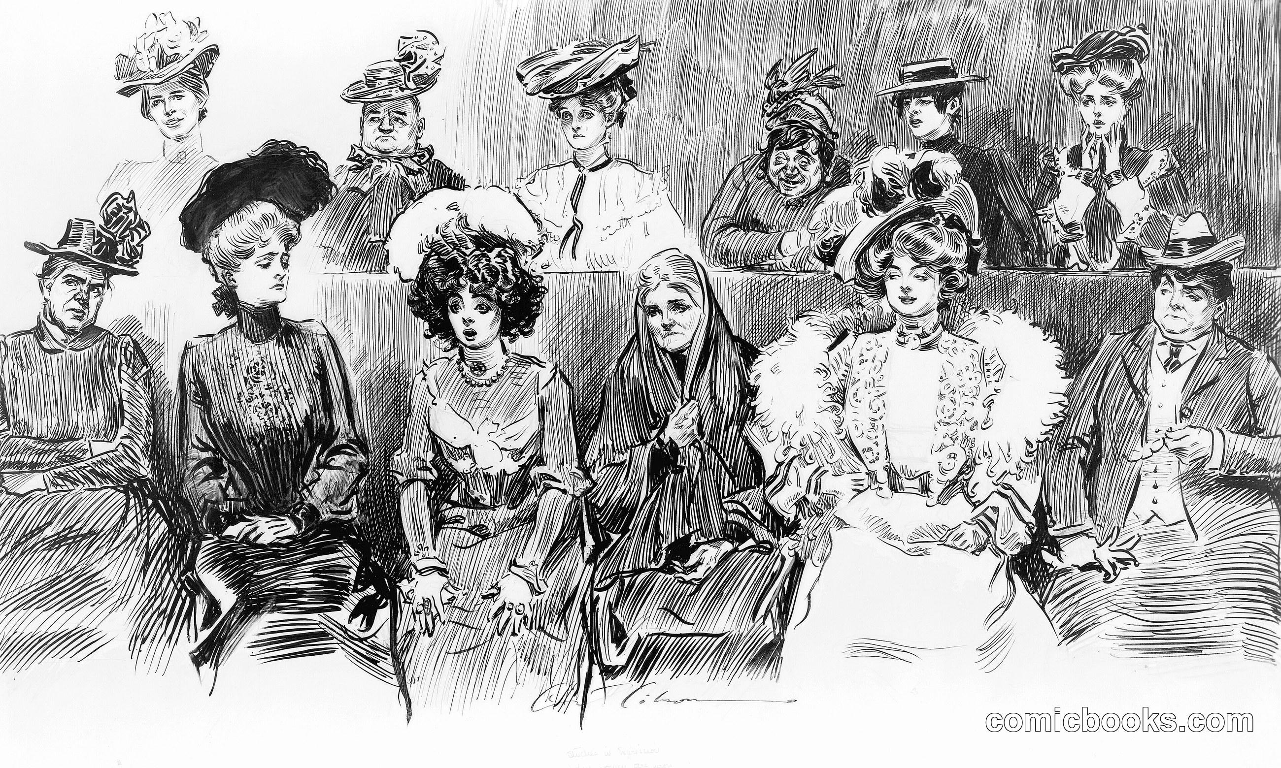 Charles Dana Gibson, "Studies in Expression: When Women Are Jurors" (1902)