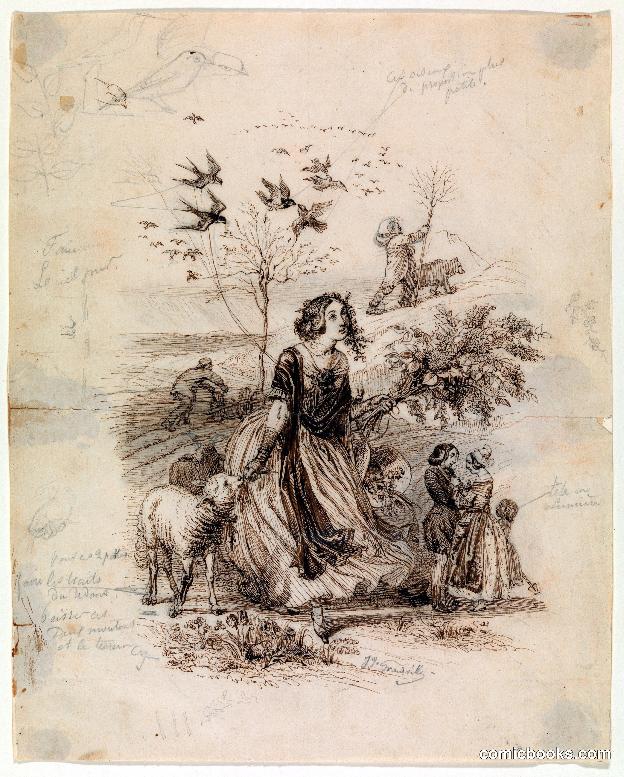 Shepherdess (preparatory drawing)