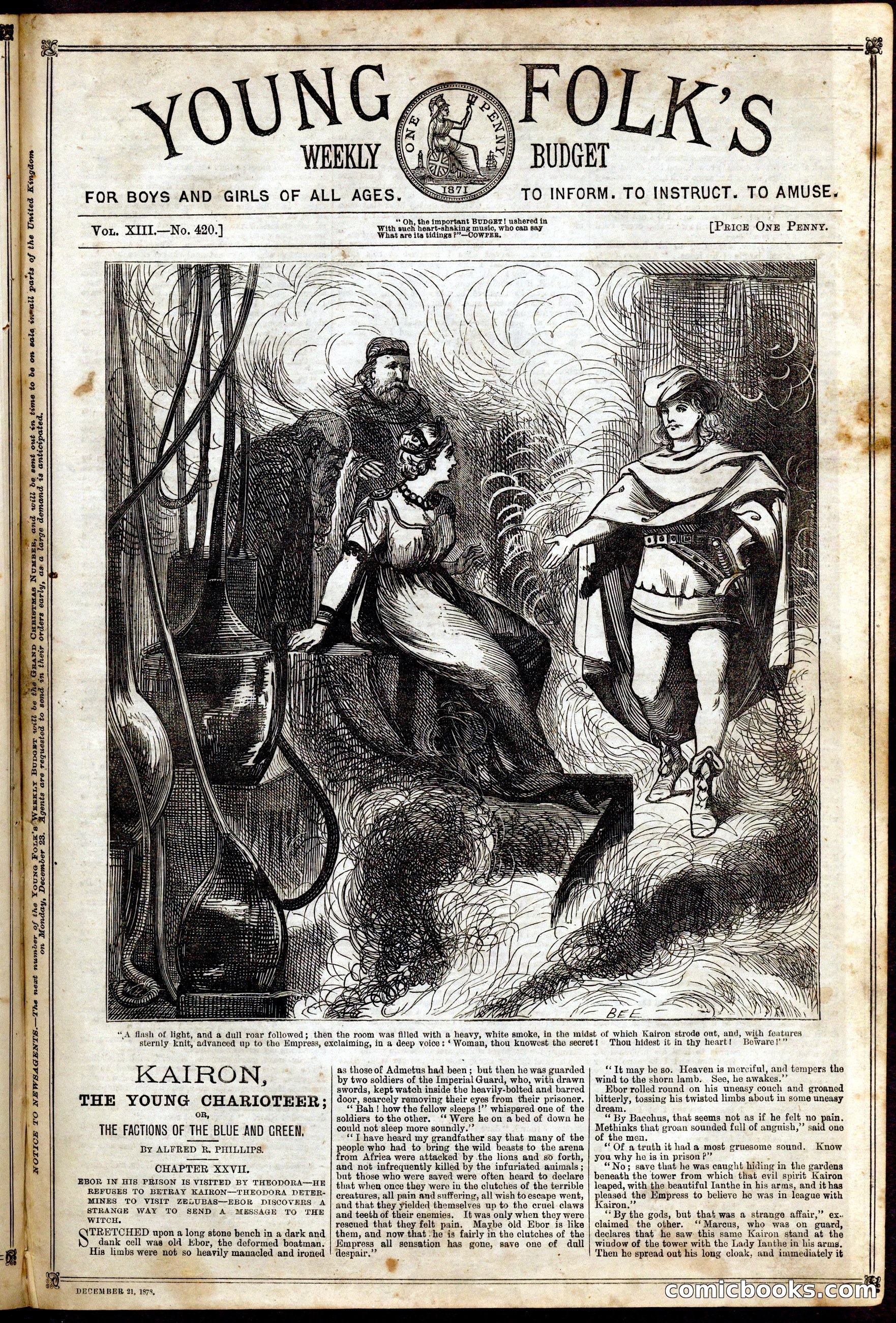 Young Folk's Weekly Budget: Kairon, The Young Charioteer