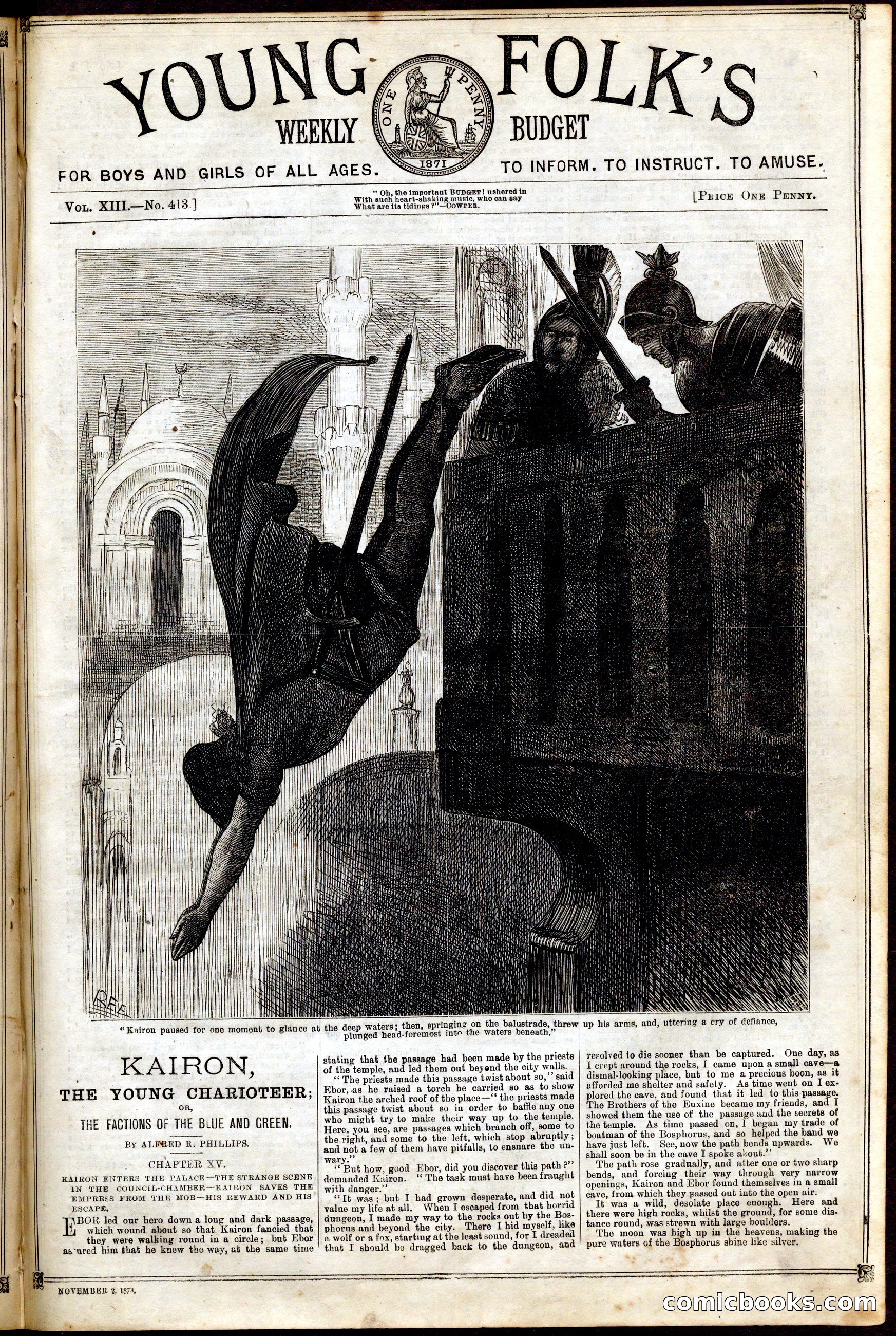 Young Folk's Weekly Budget: Kairon, the Young Charioteer