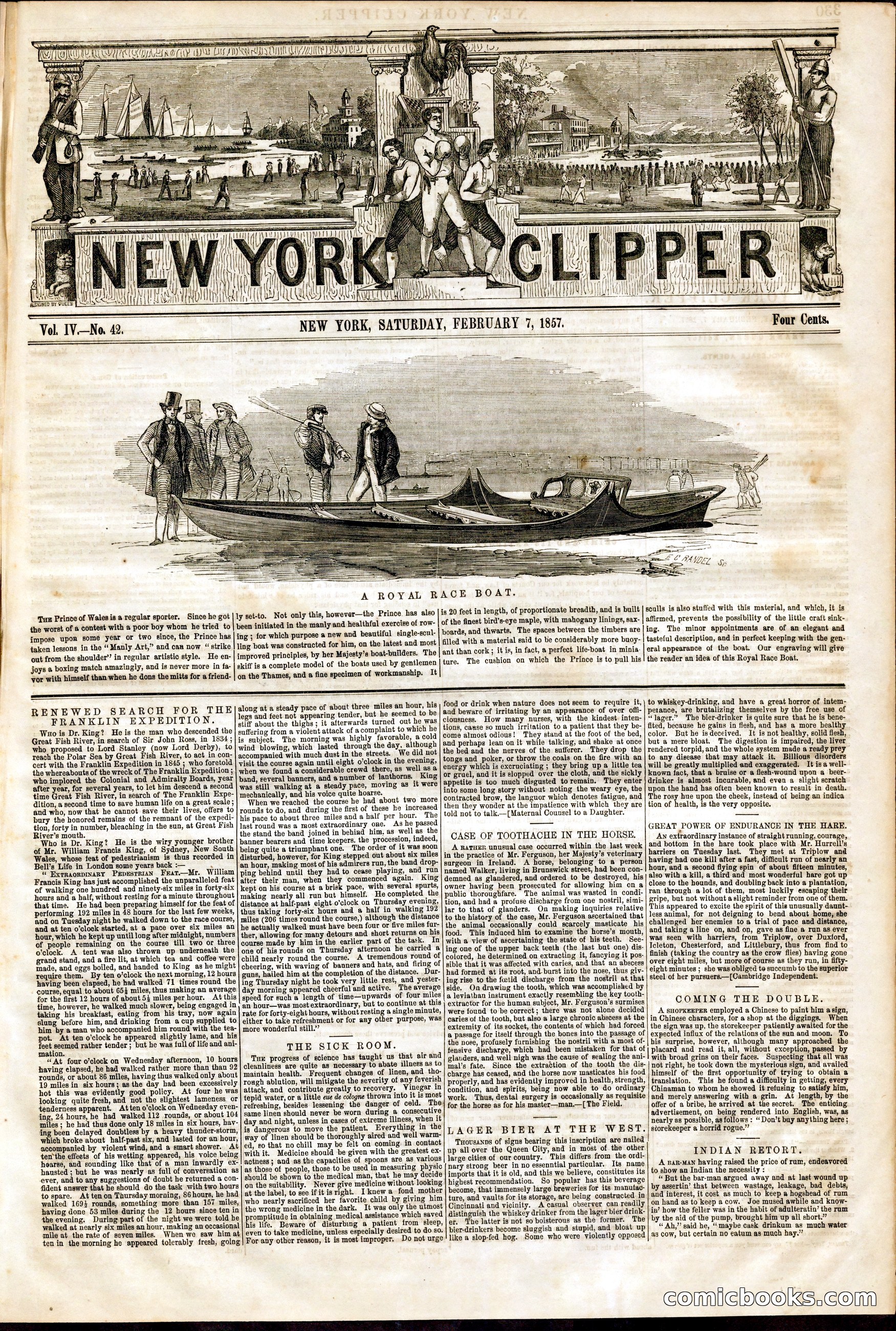 New York Clipper, Vol. IV, No. 42