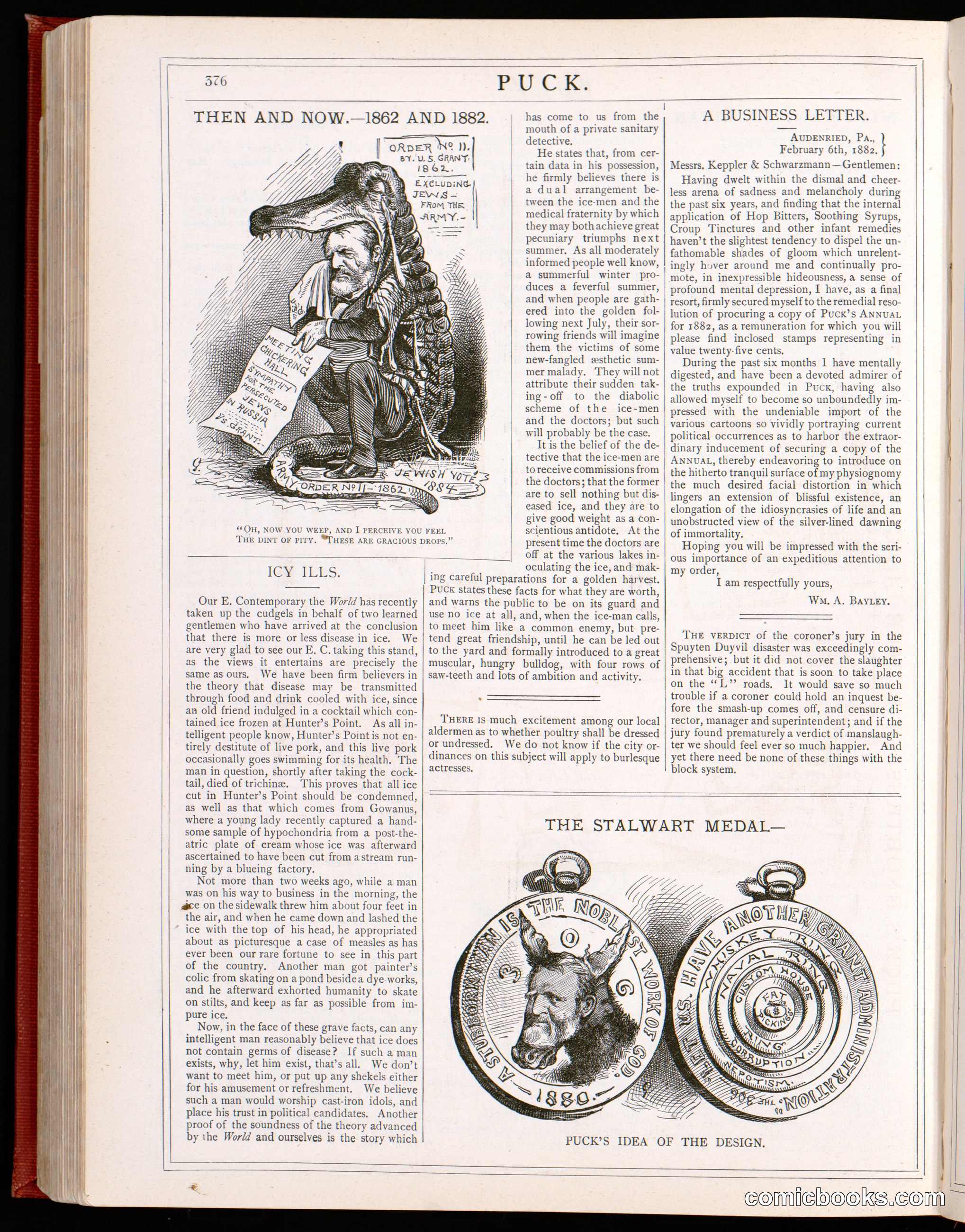 Then and Now — 1862 and 1882 / The Stalwart Medal