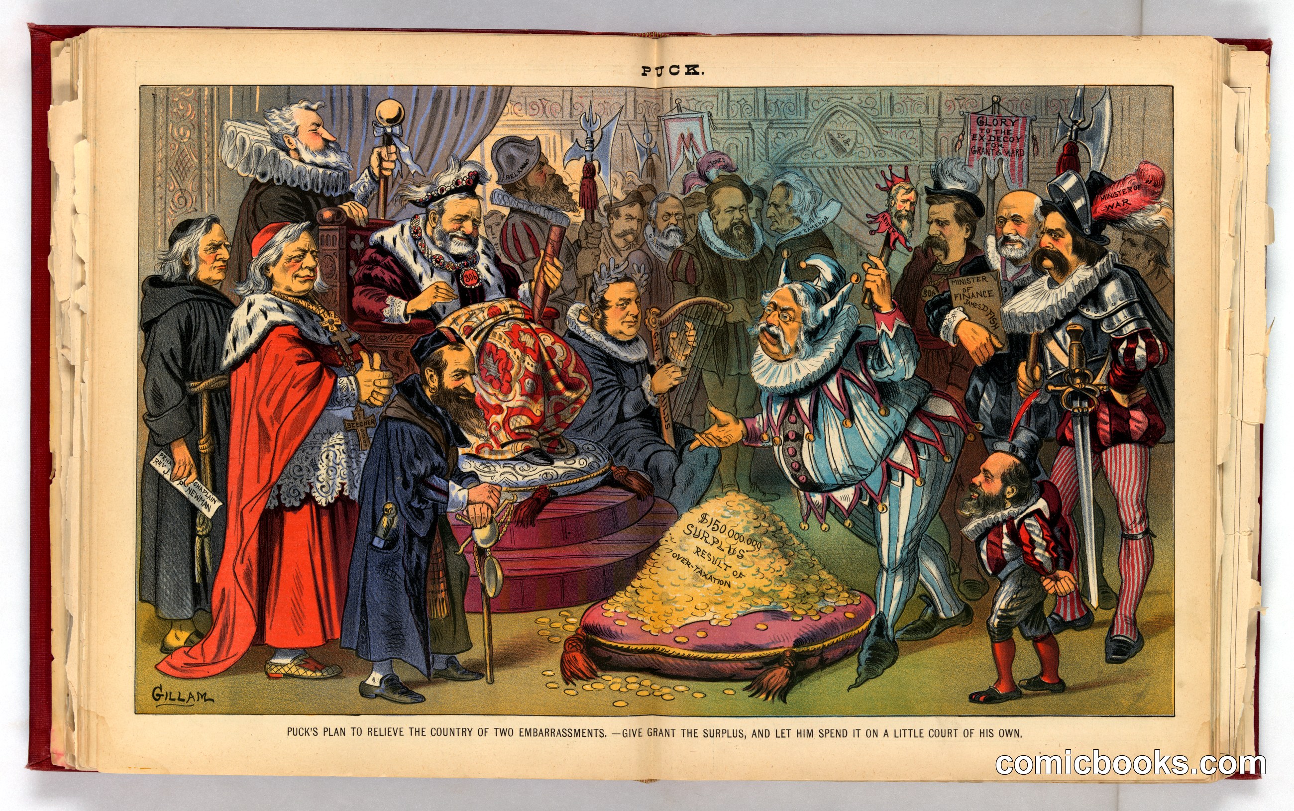 Puck's Plan to Relieve the Country of Two Embarrassments—Give Grant the Surplus, and Let Him Spend It on a Little Court of His Own