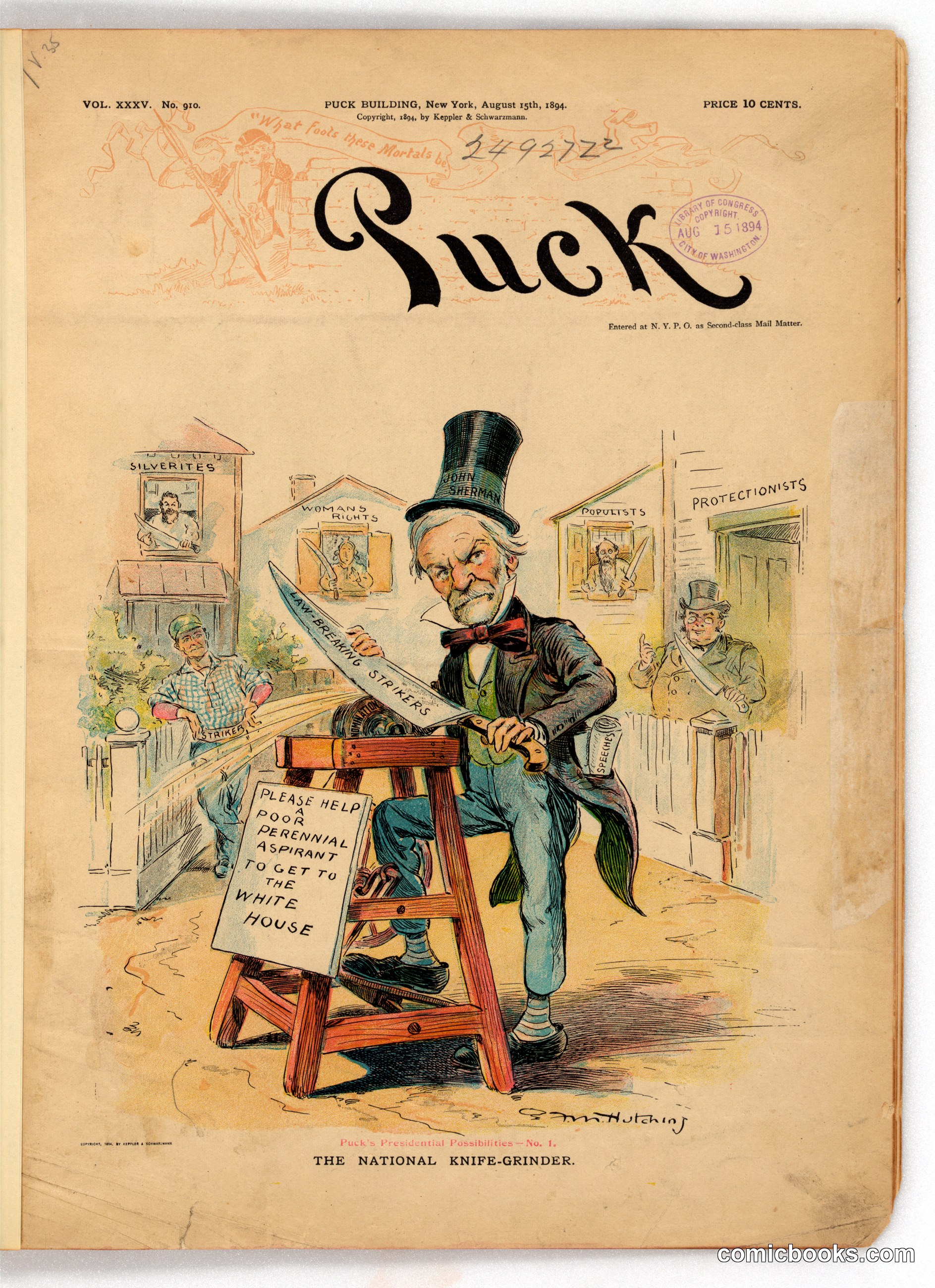 Puck's Presidential Possibilities No. I: The National Knife-Grinder