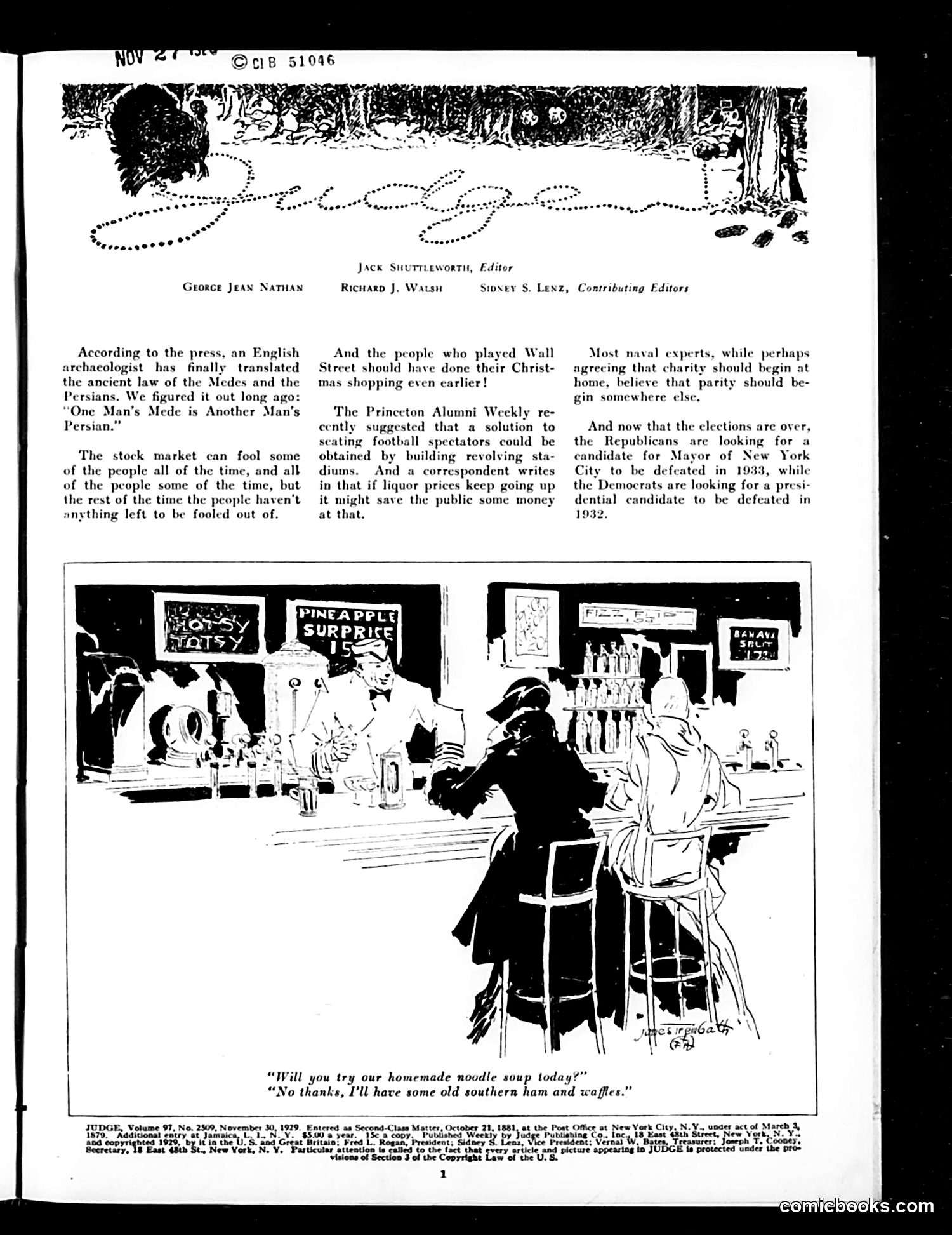 Judge — November 30, 1929 — page 3 of 36