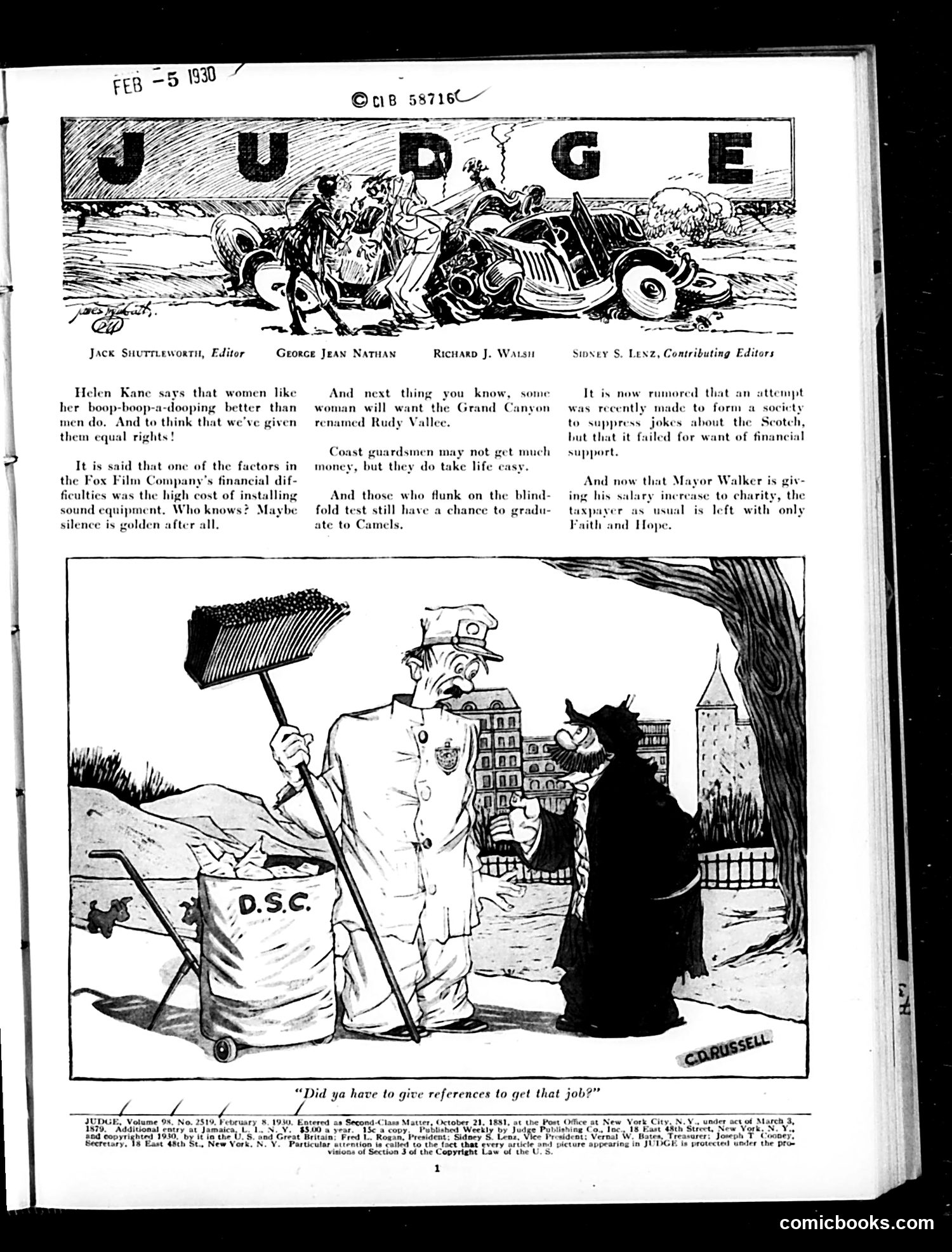 Judge — February 8, 1930 — page 3 of 36