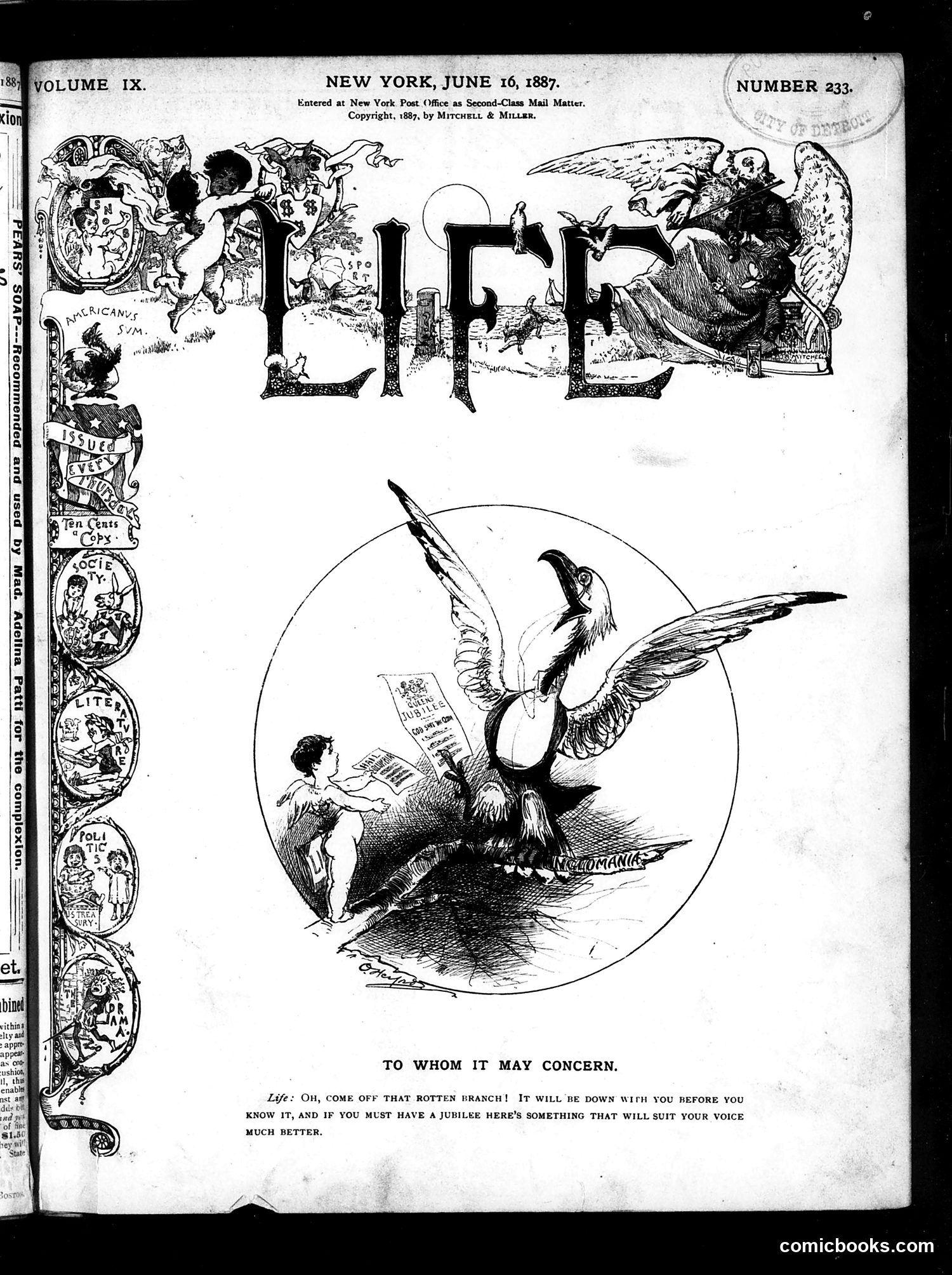 Life — June 16, 1887 — page 1 of 16