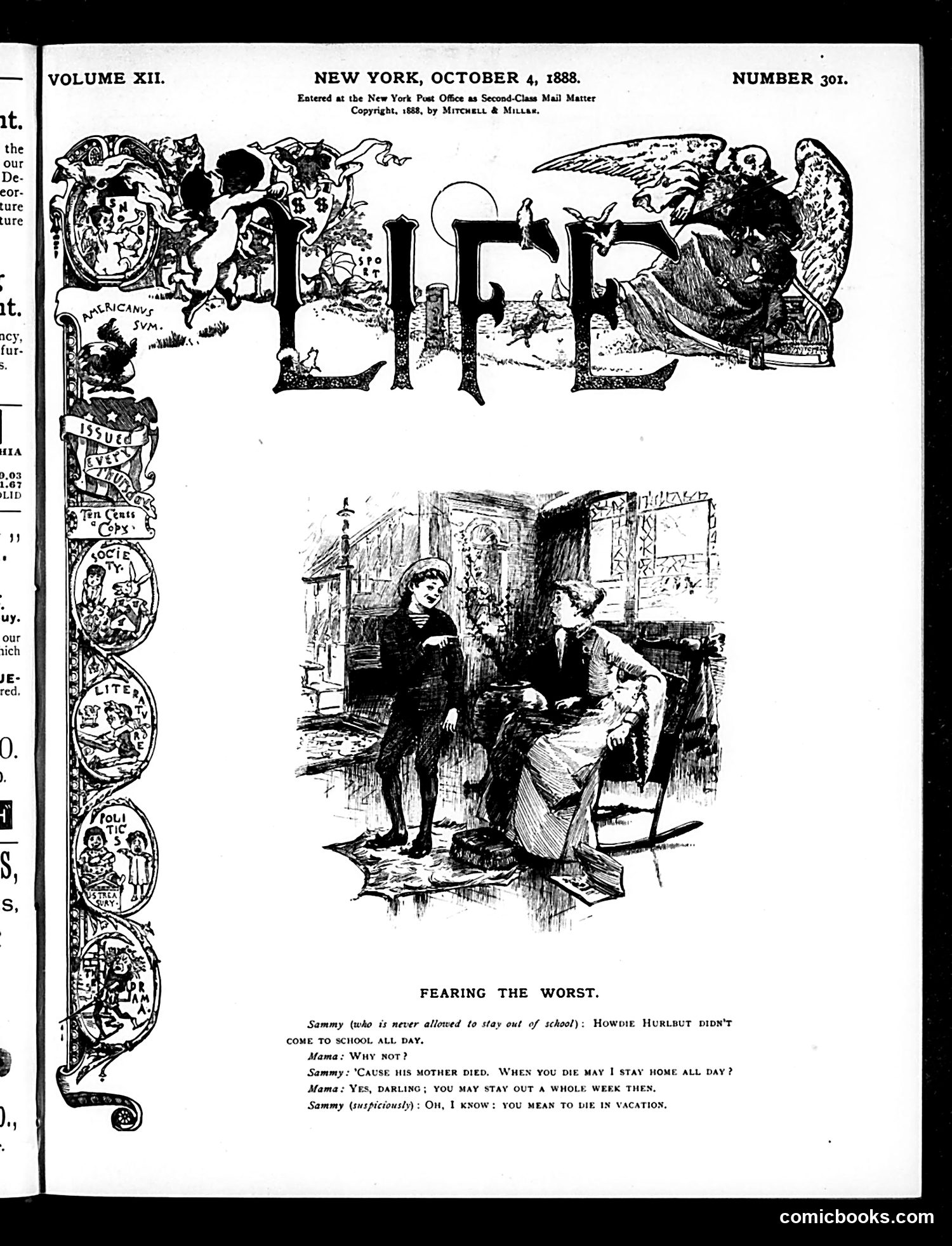 Life — October 4, 1888 — page 1 of 14