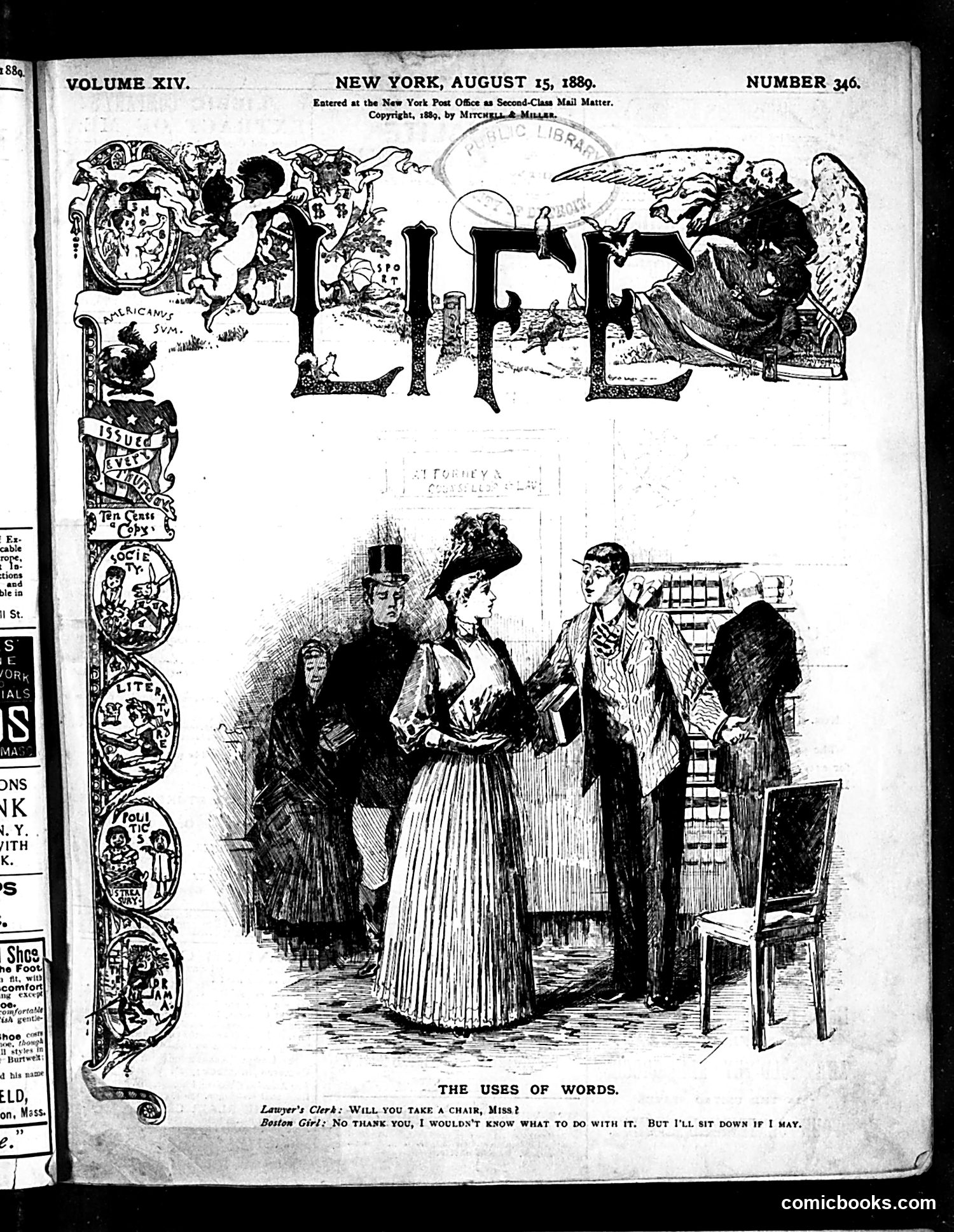 Life — August 15, 1889 — page 1 of 16