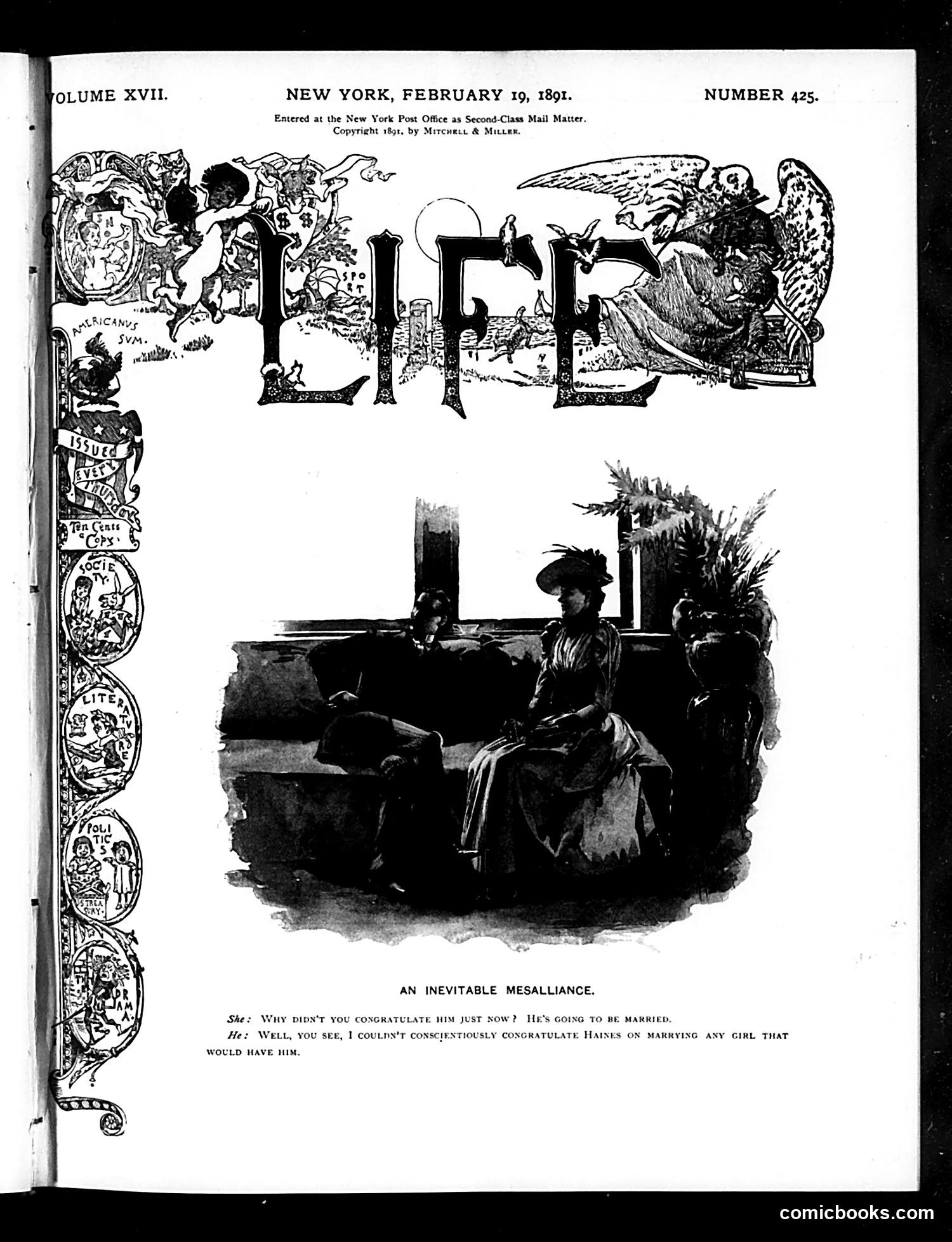 Life — February 19, 1891 — page 1 of 14