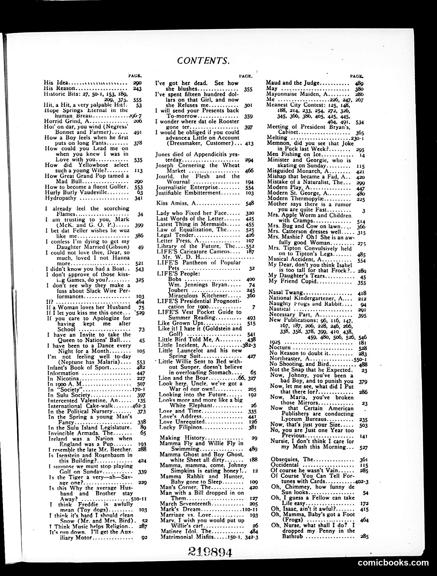 Life — 1900 — page 1 of 3