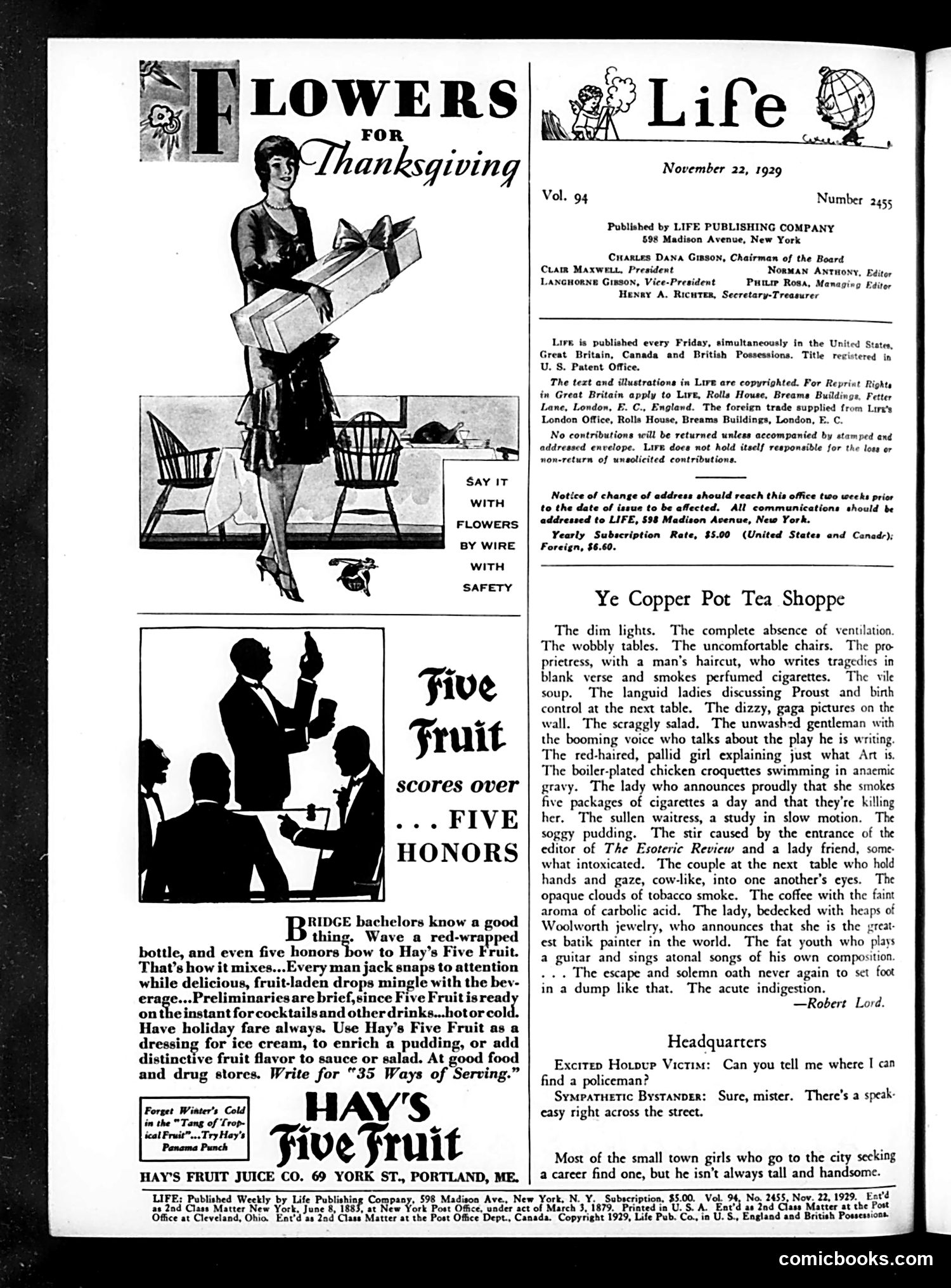 Life — November 22, 1929 — page 4 of 44