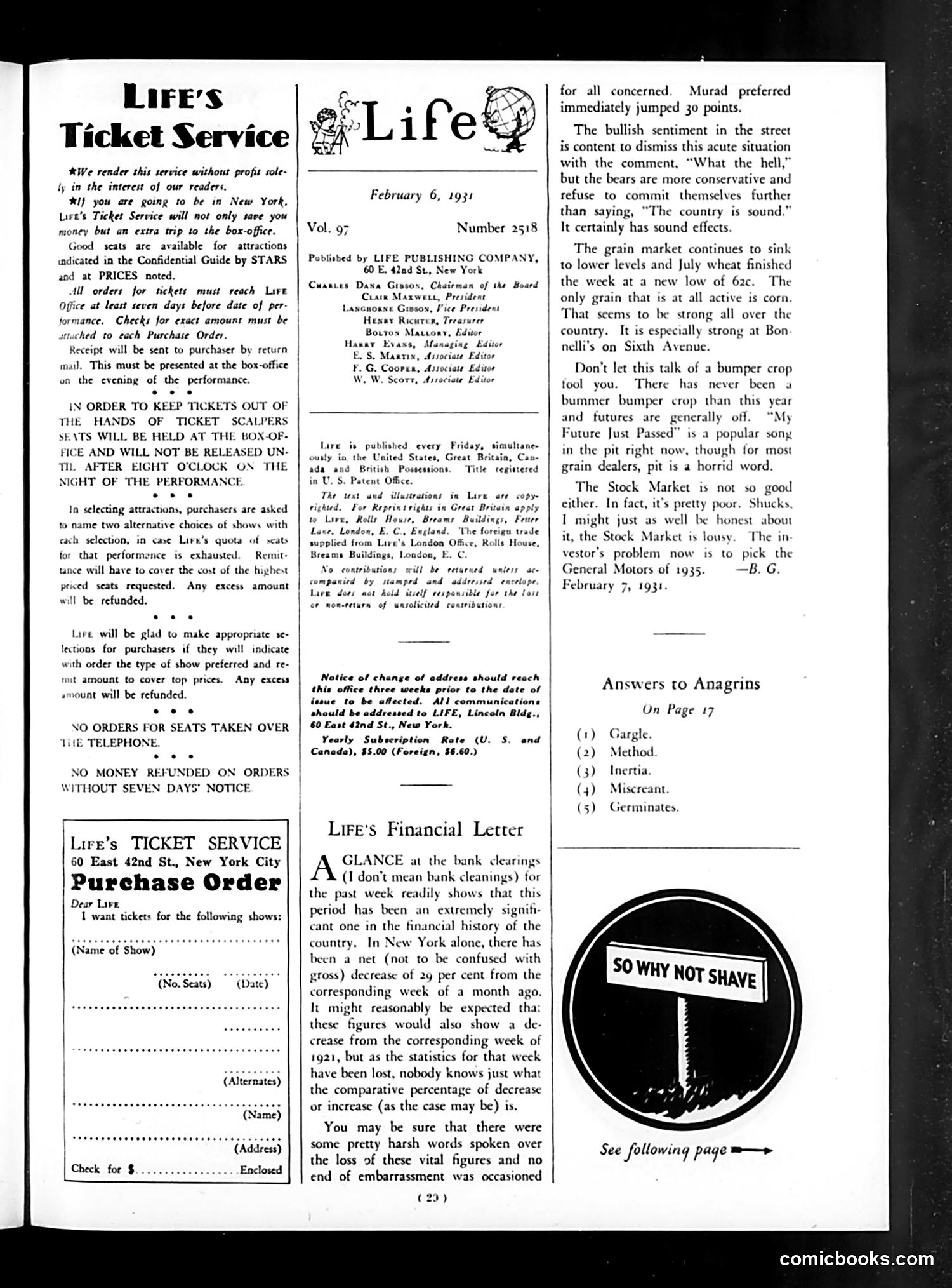 Life — February 6, 1931 — page 31 of 36