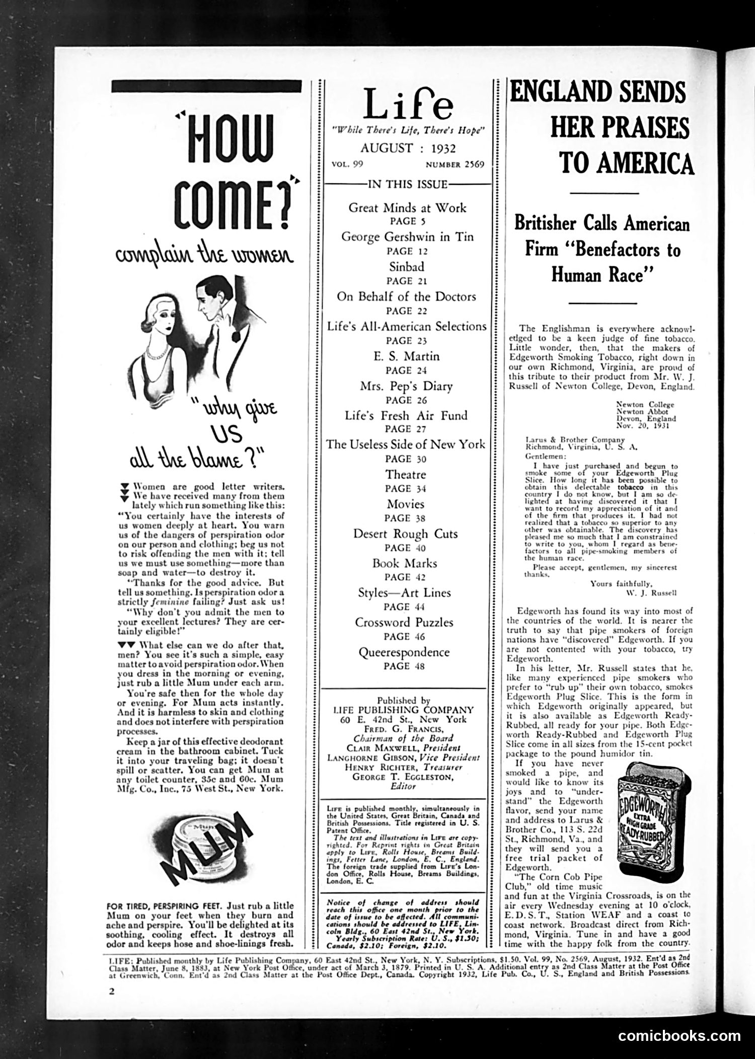 Life — August 1932 — page 4 of 52