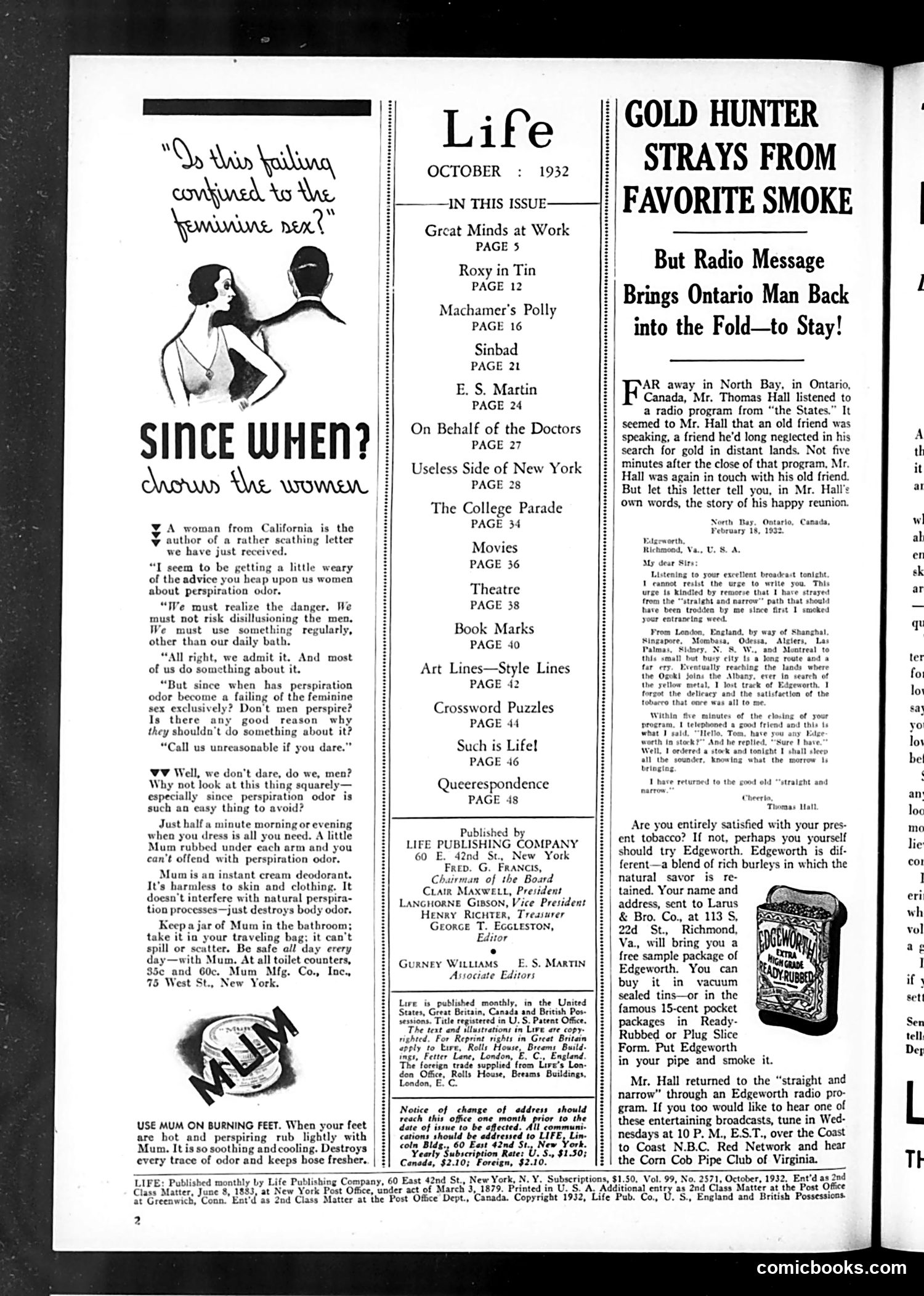 Life — October 1932 — page 4 of 52