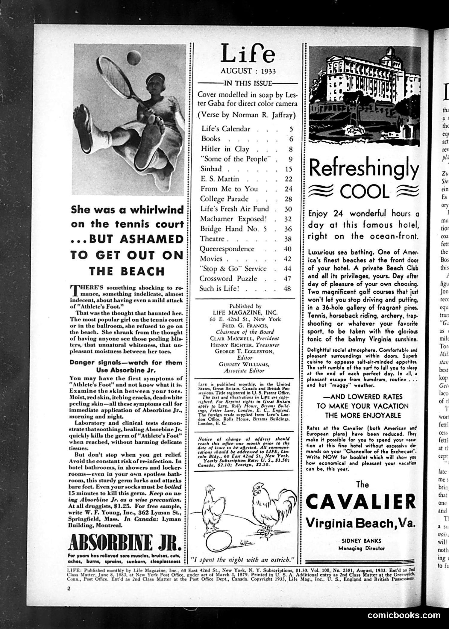Life — August 1933 — page 4 of 52