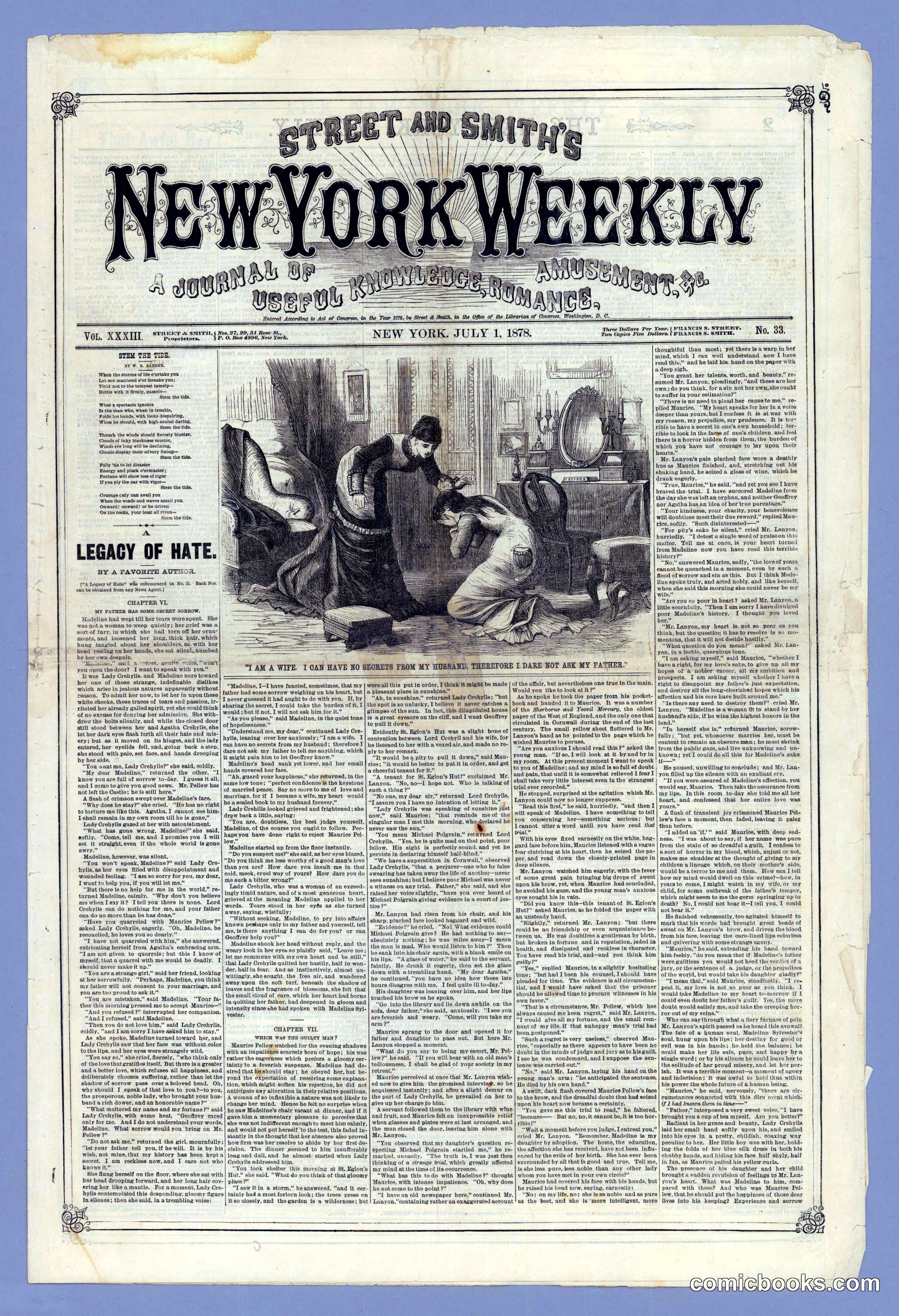 Street & Smith's New York Weekly, Vol. 33, No. 33