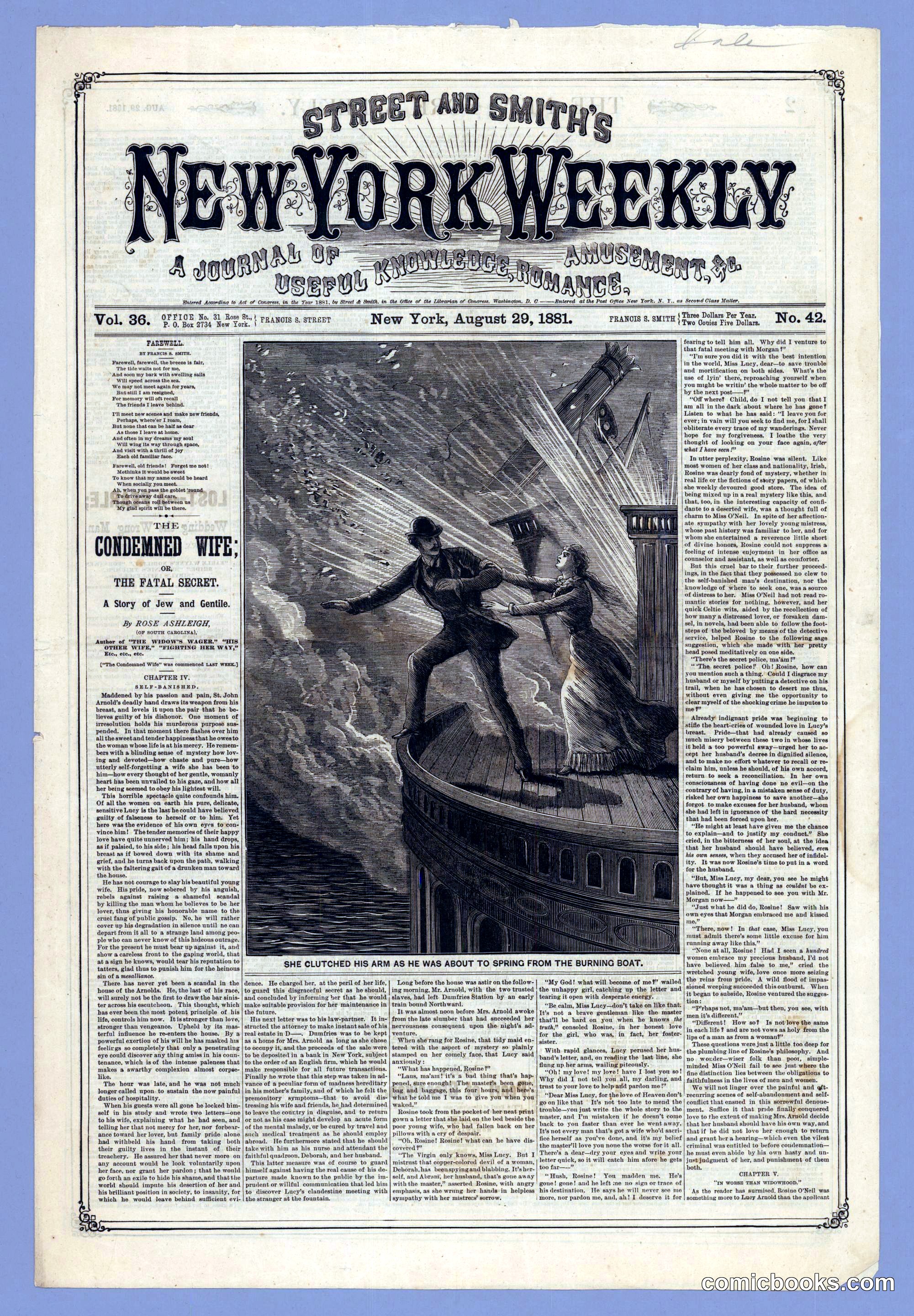 Street & Smith's New York Weekly, Vol. 36, No. 42