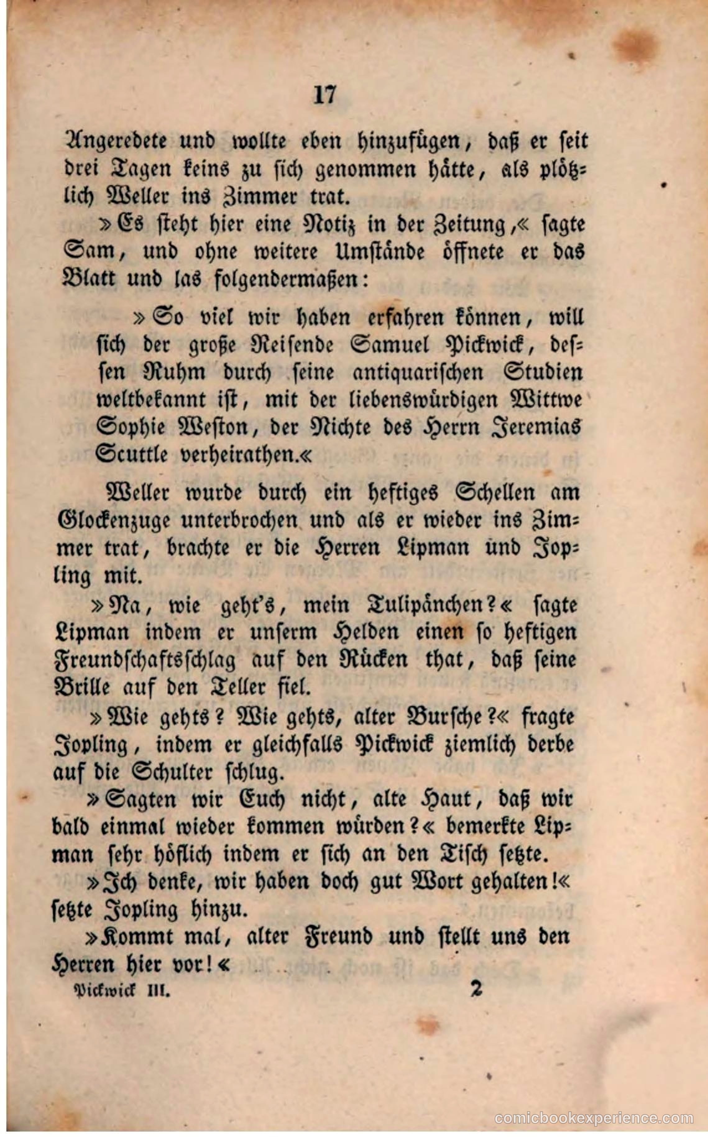 Pickwick in der Fremde (Pickwick Abroad) — page 19 of 281