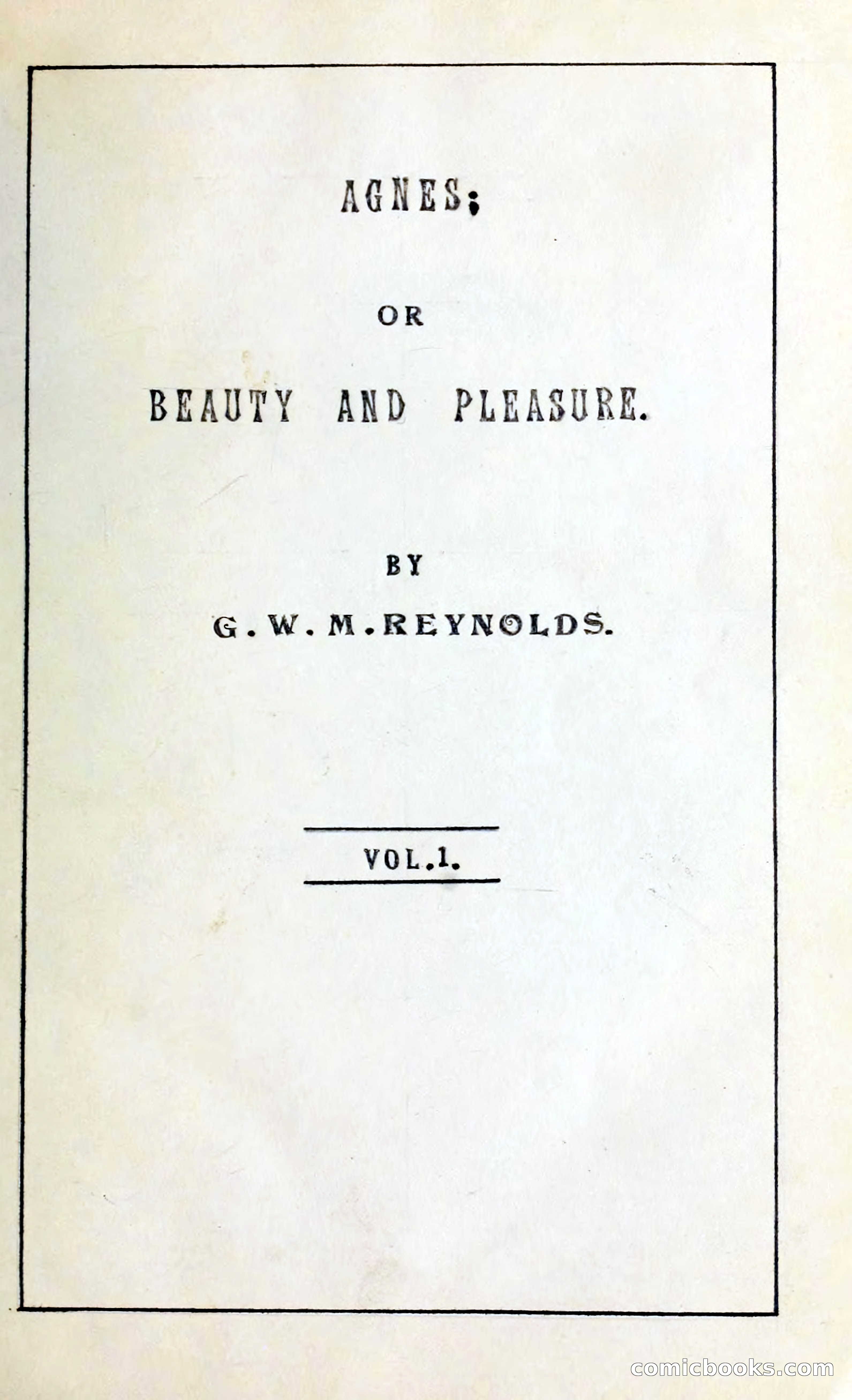 Agnes, or, Beauty and Pleasure