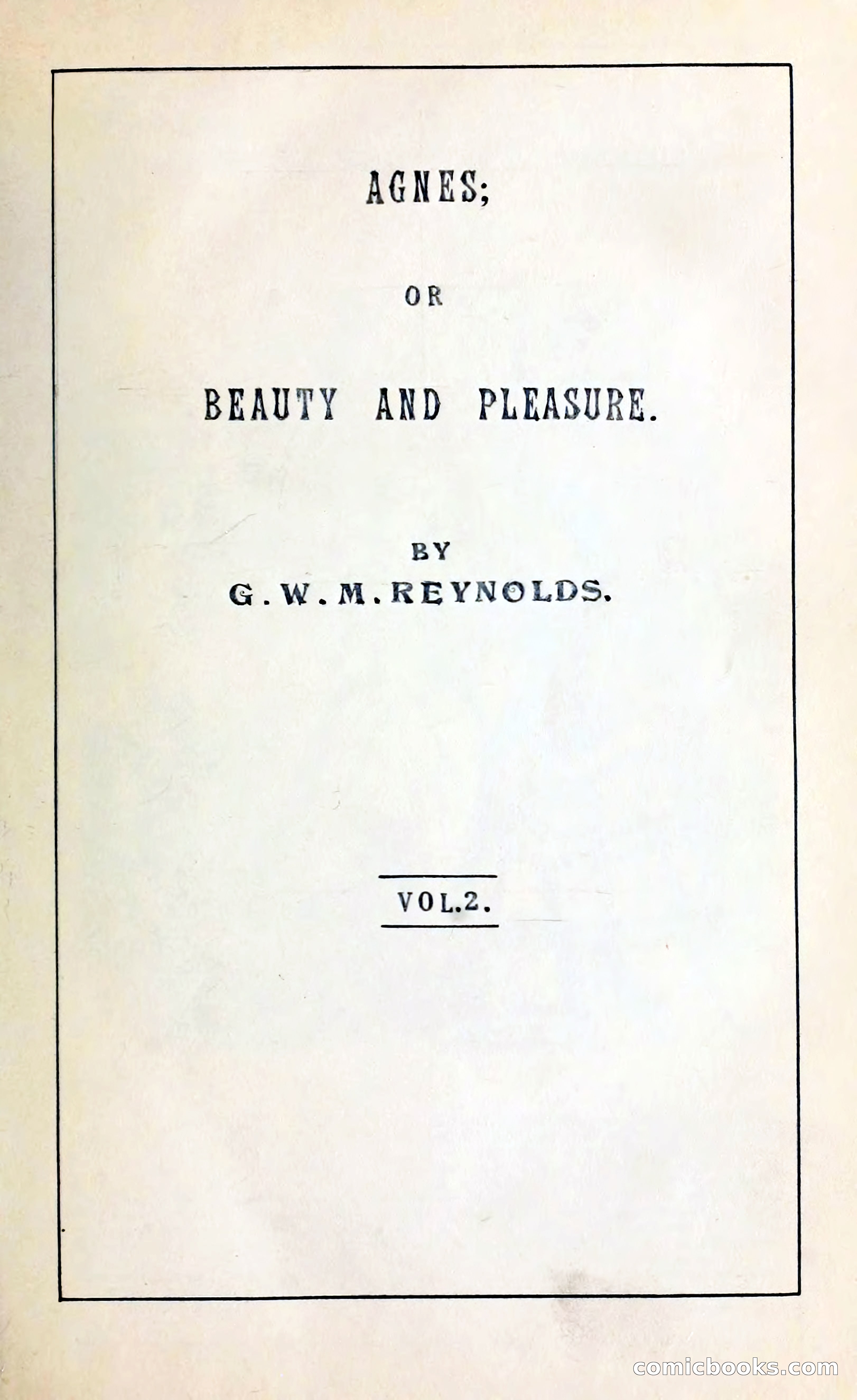 Agnes, or, Beauty and Pleasure