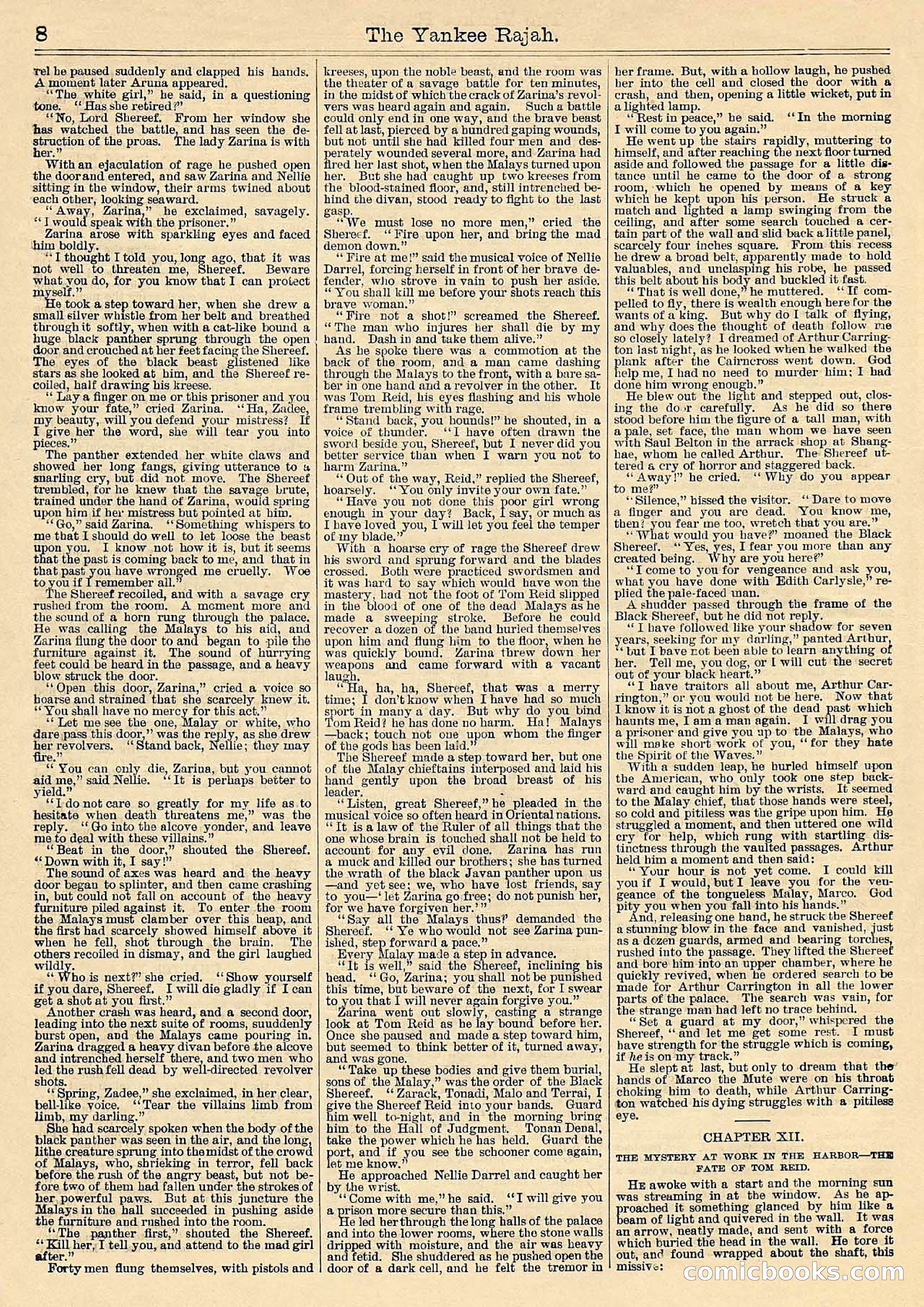 Beadle's Half Dime Library Vol. IX, No. 230: The Yankee Rajah; or, The Fate of the Black Shereef — page 8 of 16