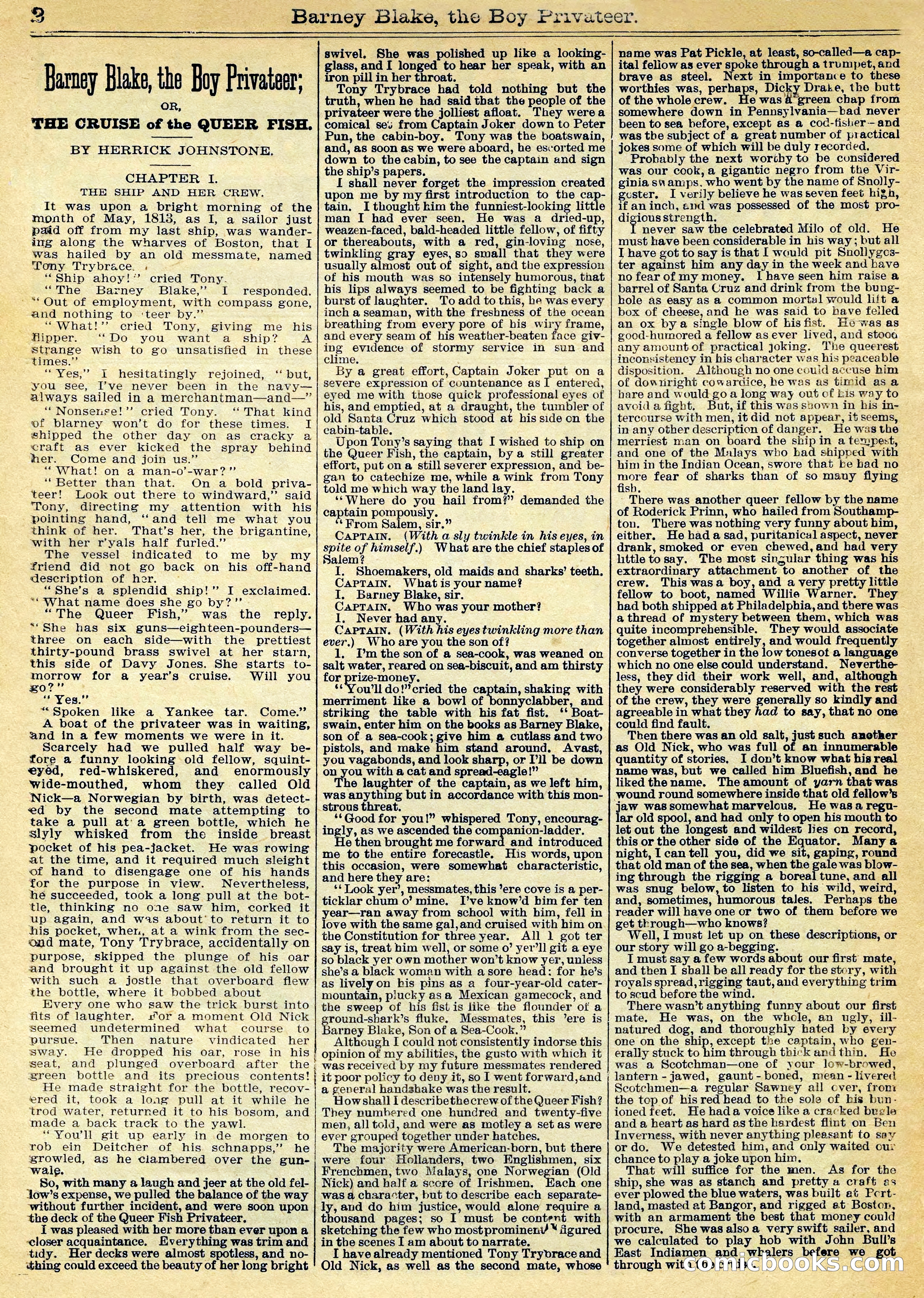 Beadle's Half Dime Library: Barney Blake, the Boy Privateer — page 2 of 16