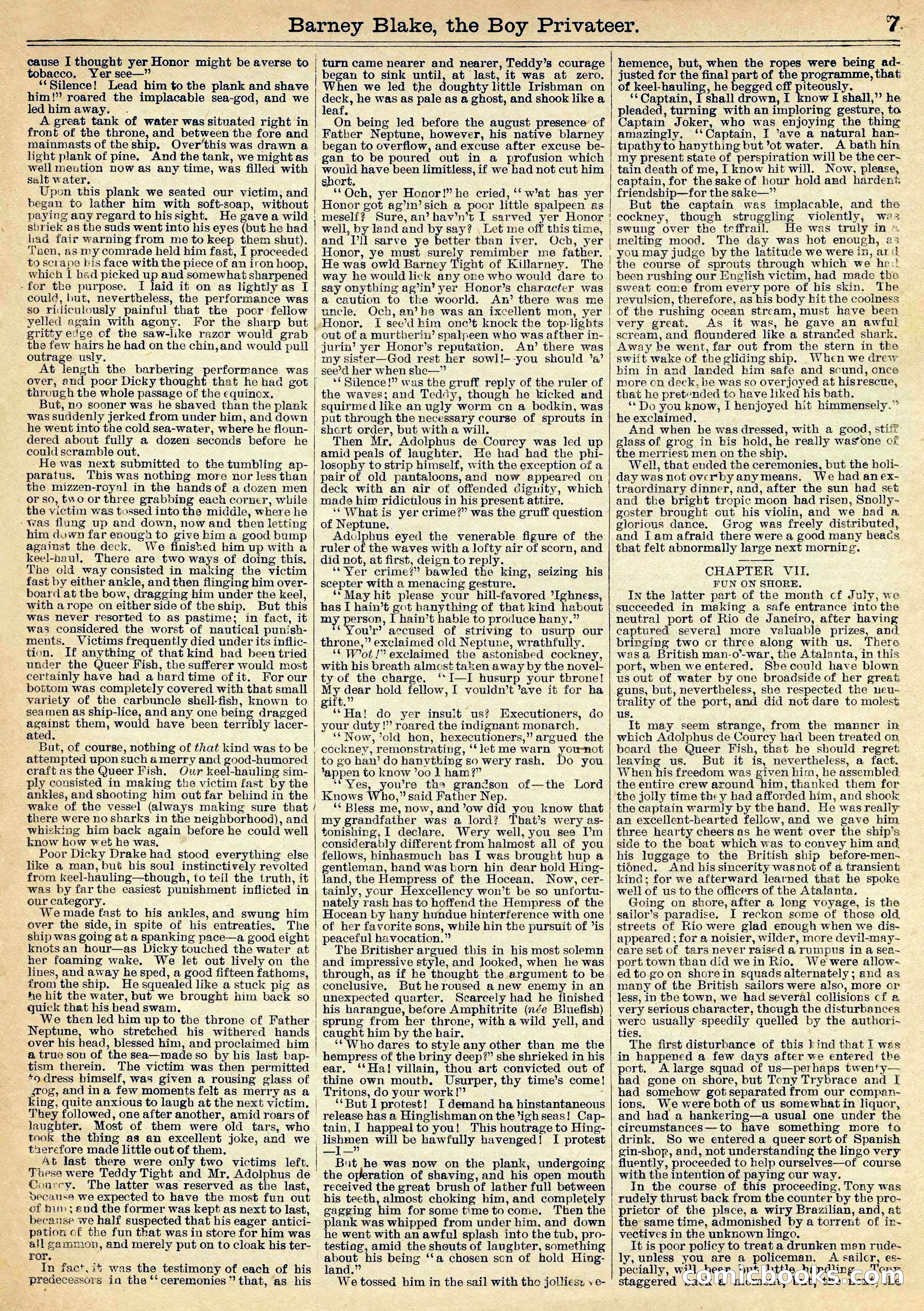 Beadle's Half Dime Library: Barney Blake, the Boy Privateer — page 7 of 16