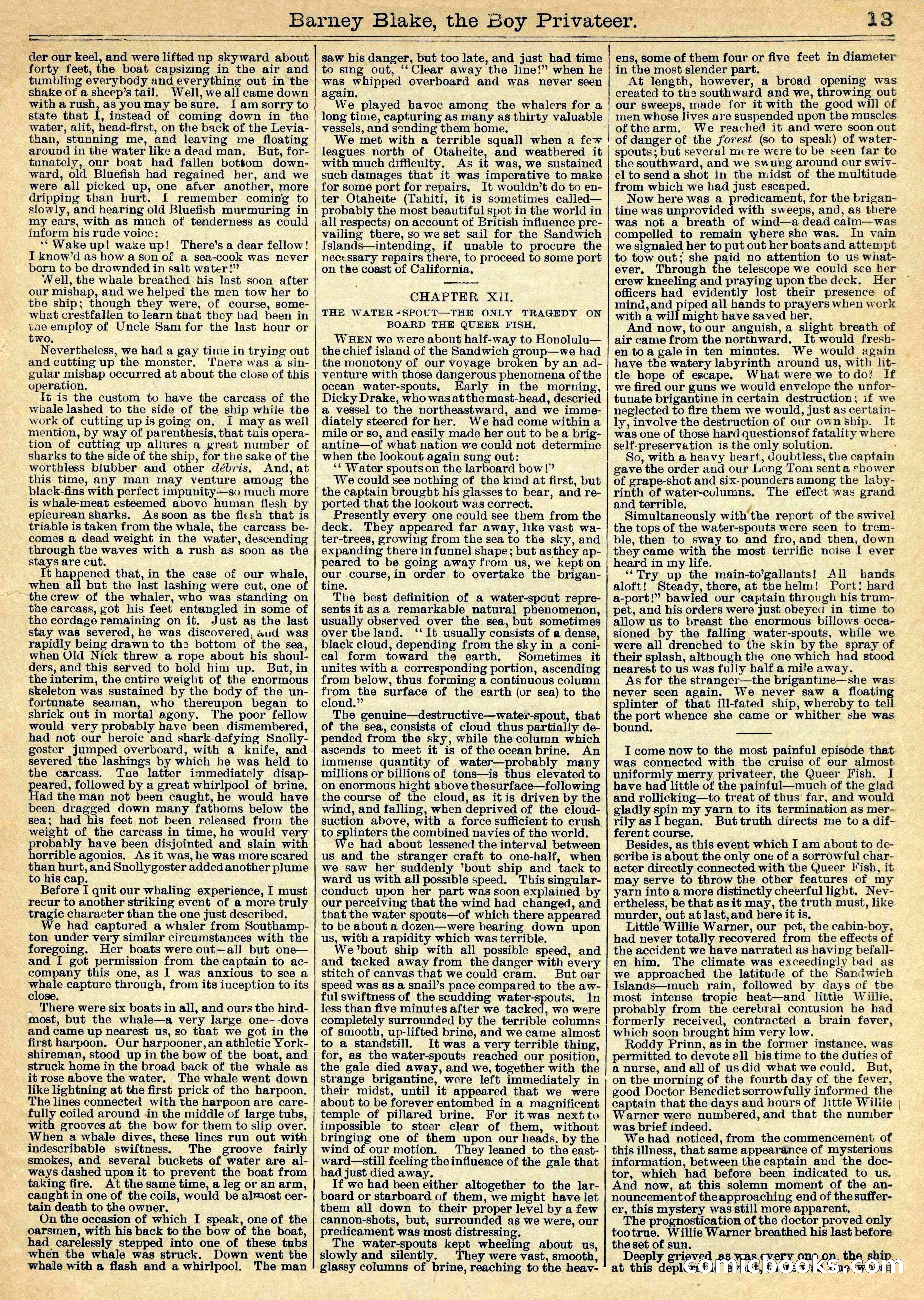 Beadle's Half Dime Library: Barney Blake, the Boy Privateer — page 13 of 16