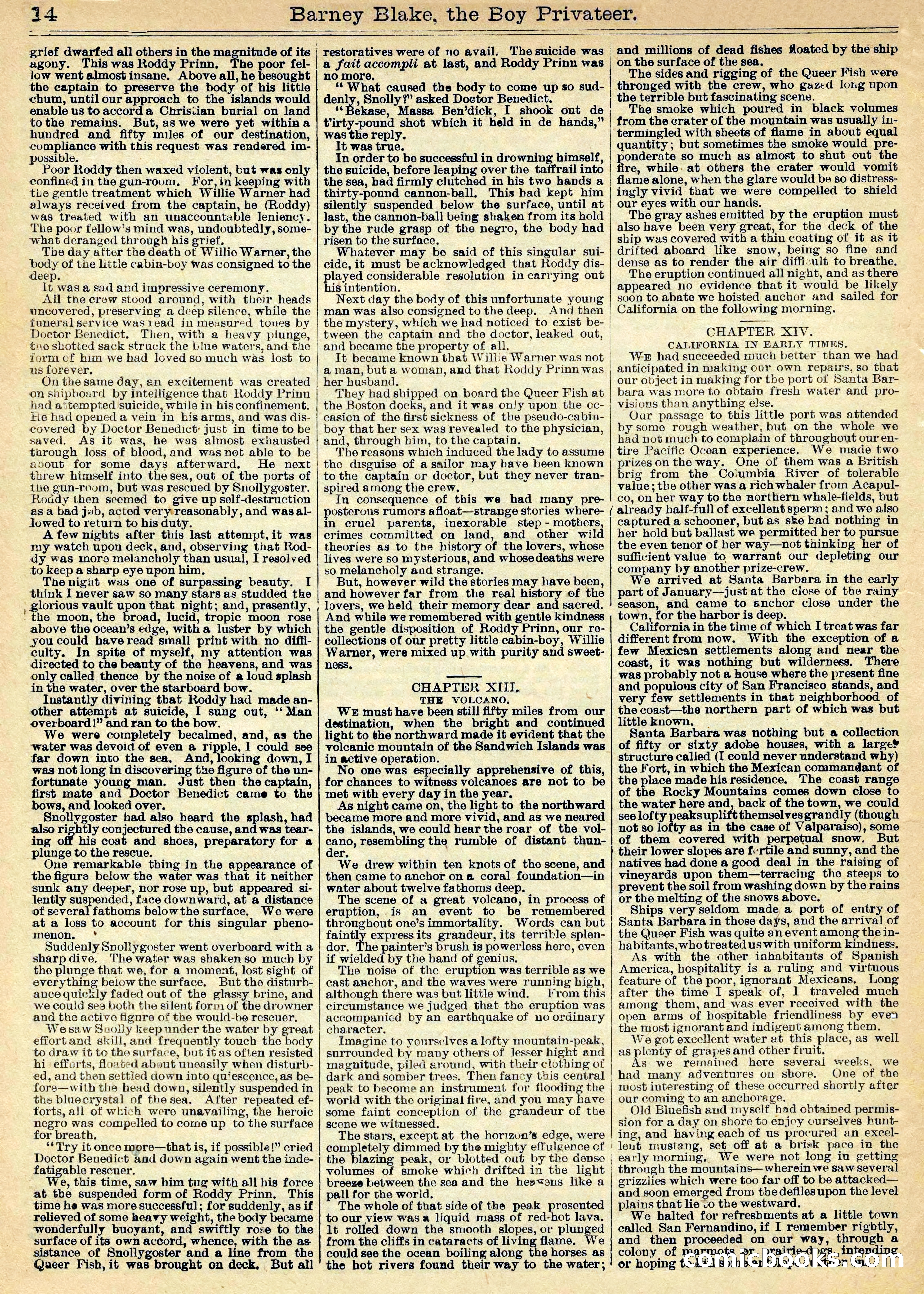 Beadle's Half Dime Library: Barney Blake, the Boy Privateer — page 14 of 16