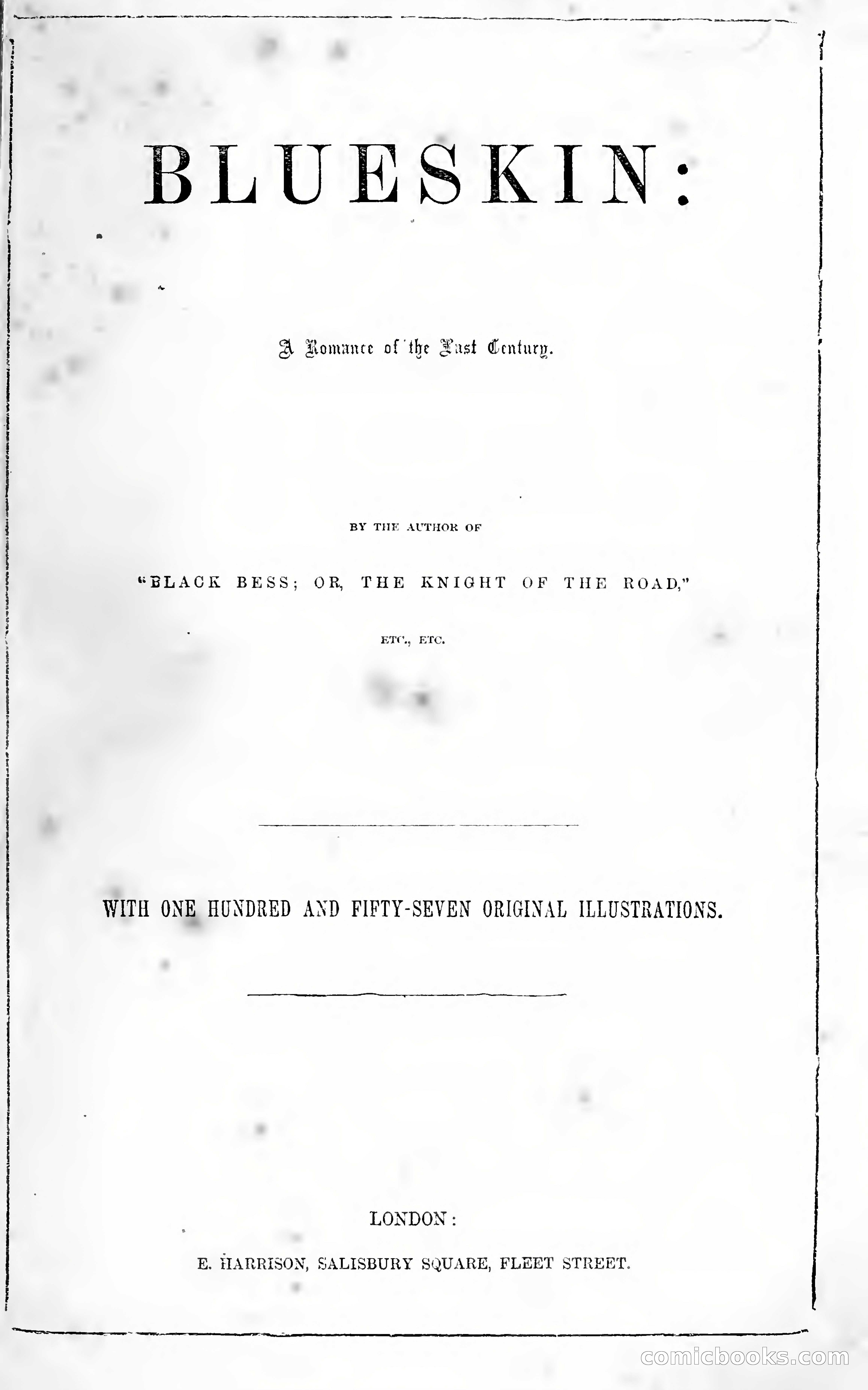 Black Bess; or, The Knight of the Road — A Tale of the Good Old Times