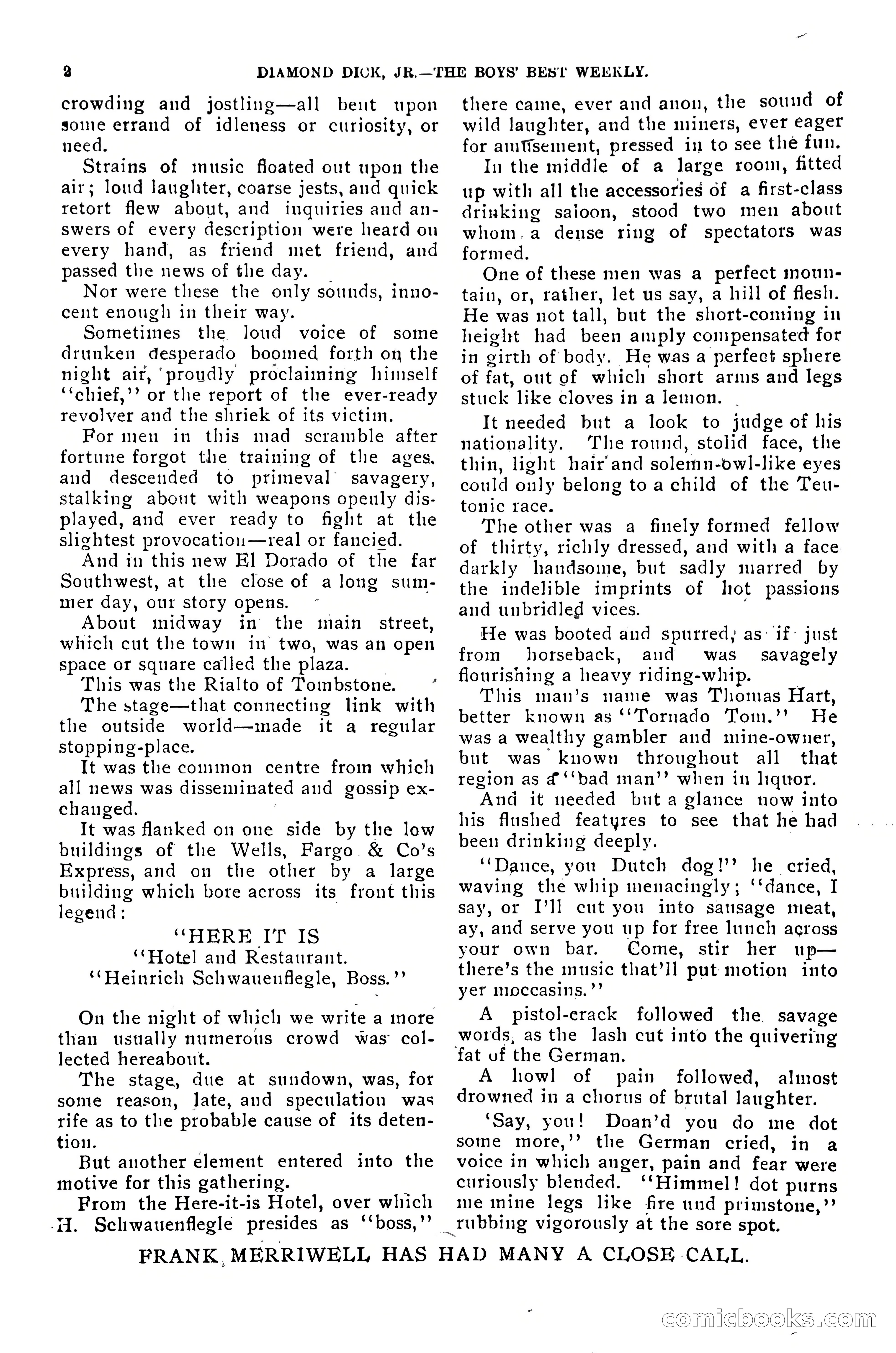 Dashing Diamond Dick, or, The Tigers of Tombstone — page 6 of 38