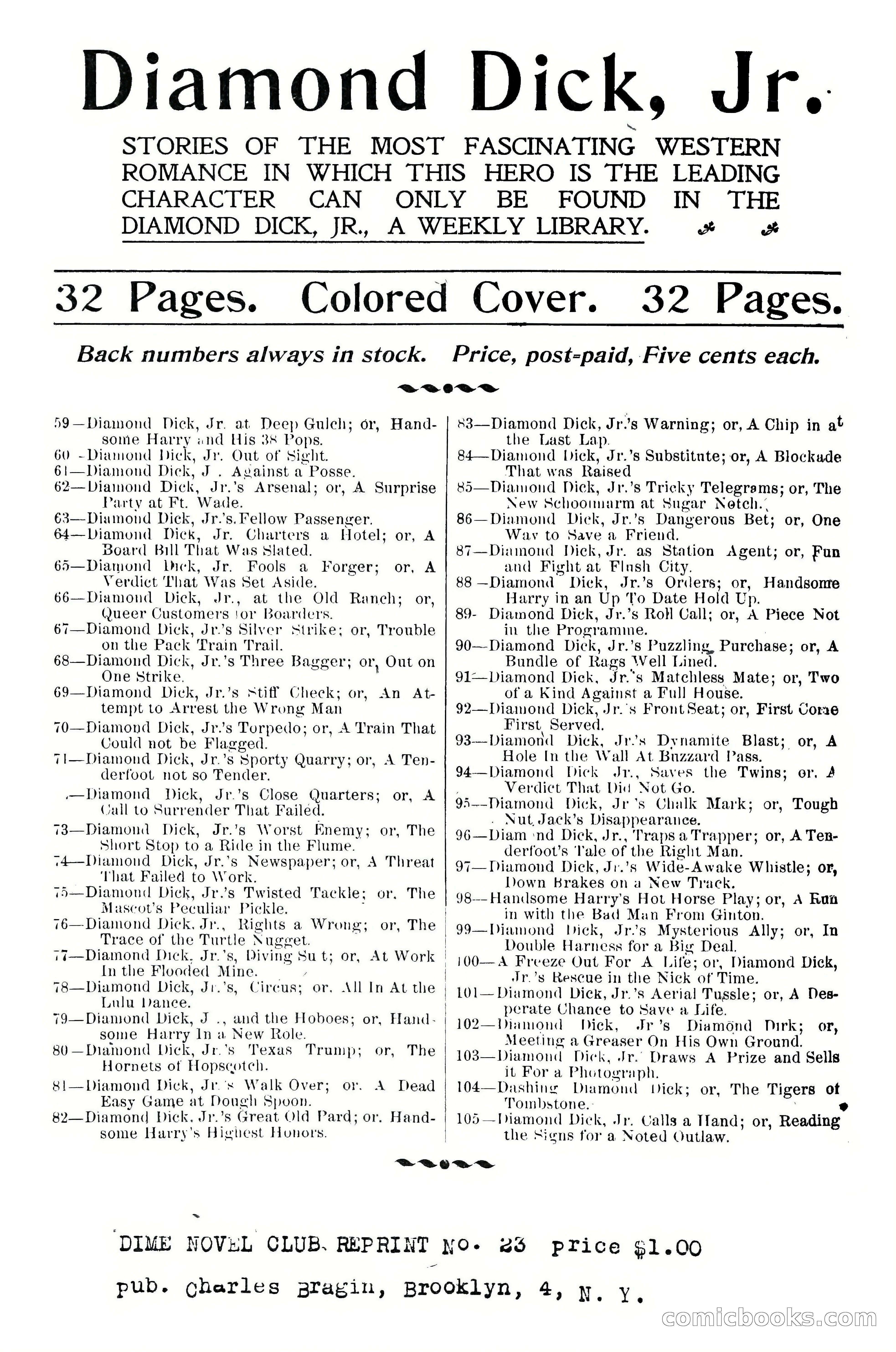 Dashing Diamond Dick, or, The Tigers of Tombstone — page 38 of 38