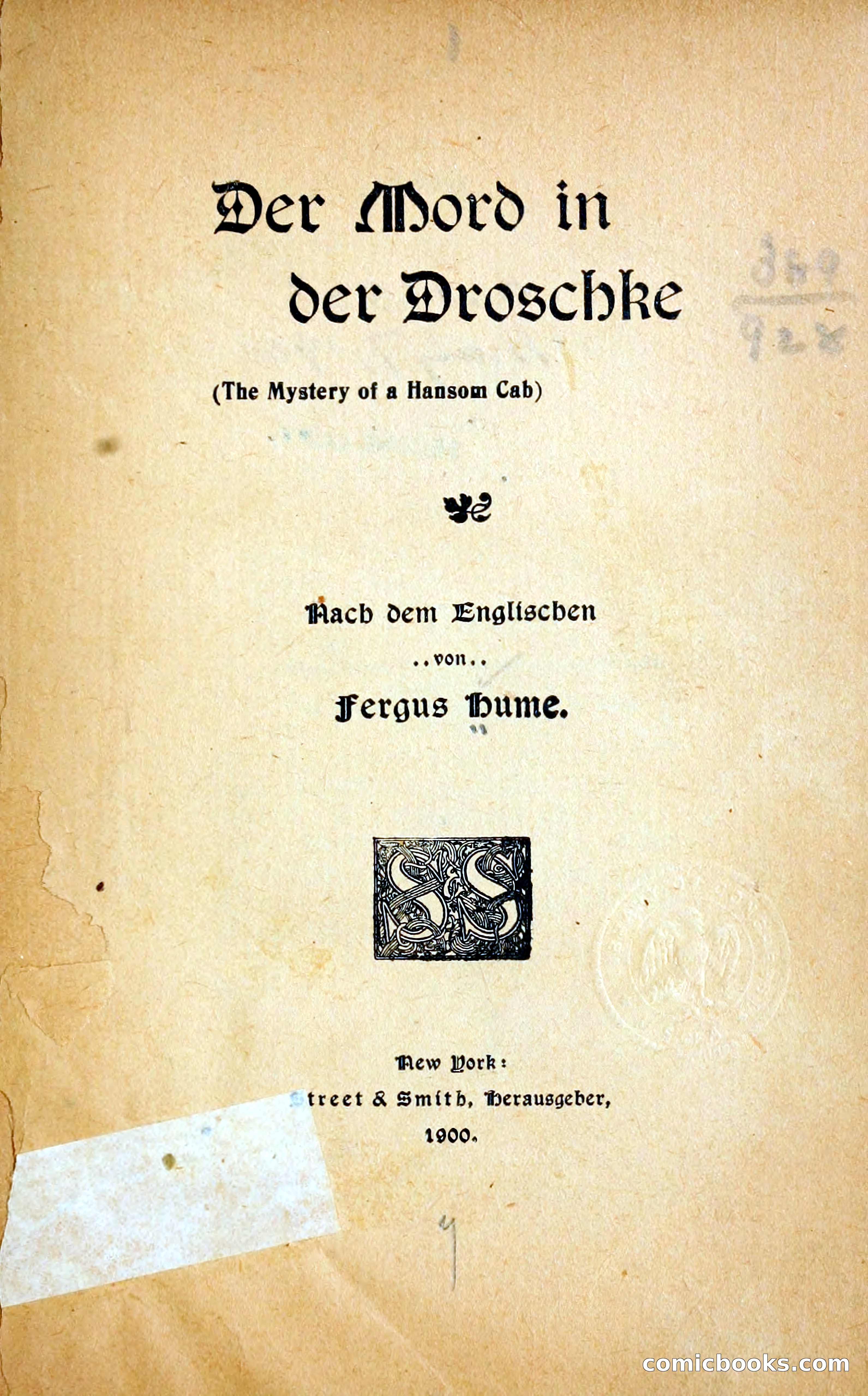 Der mord in der droschke (The Mystery of a Hansom Cab)