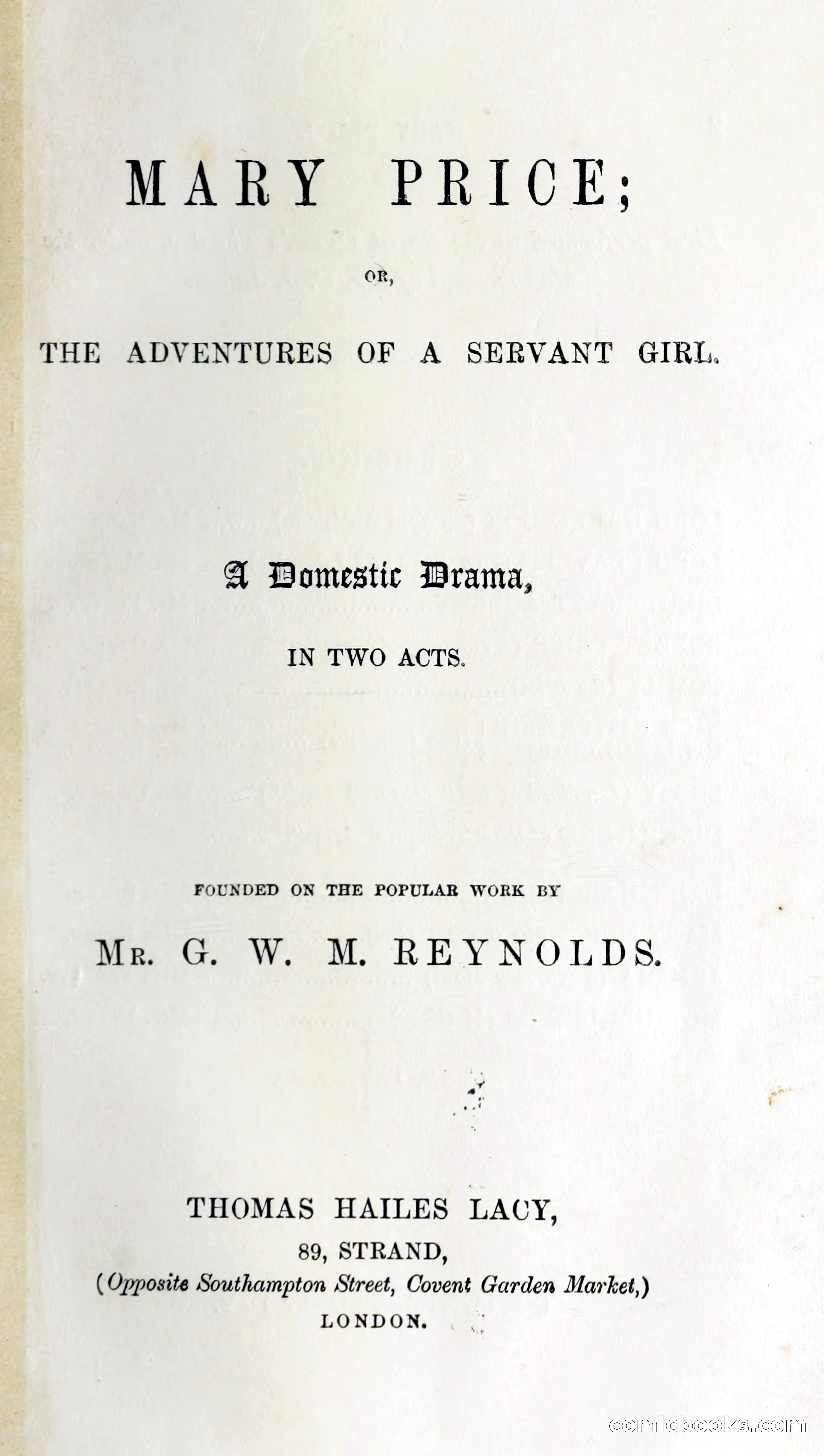 Mary Price; or, The Adventures of a Servant Girl