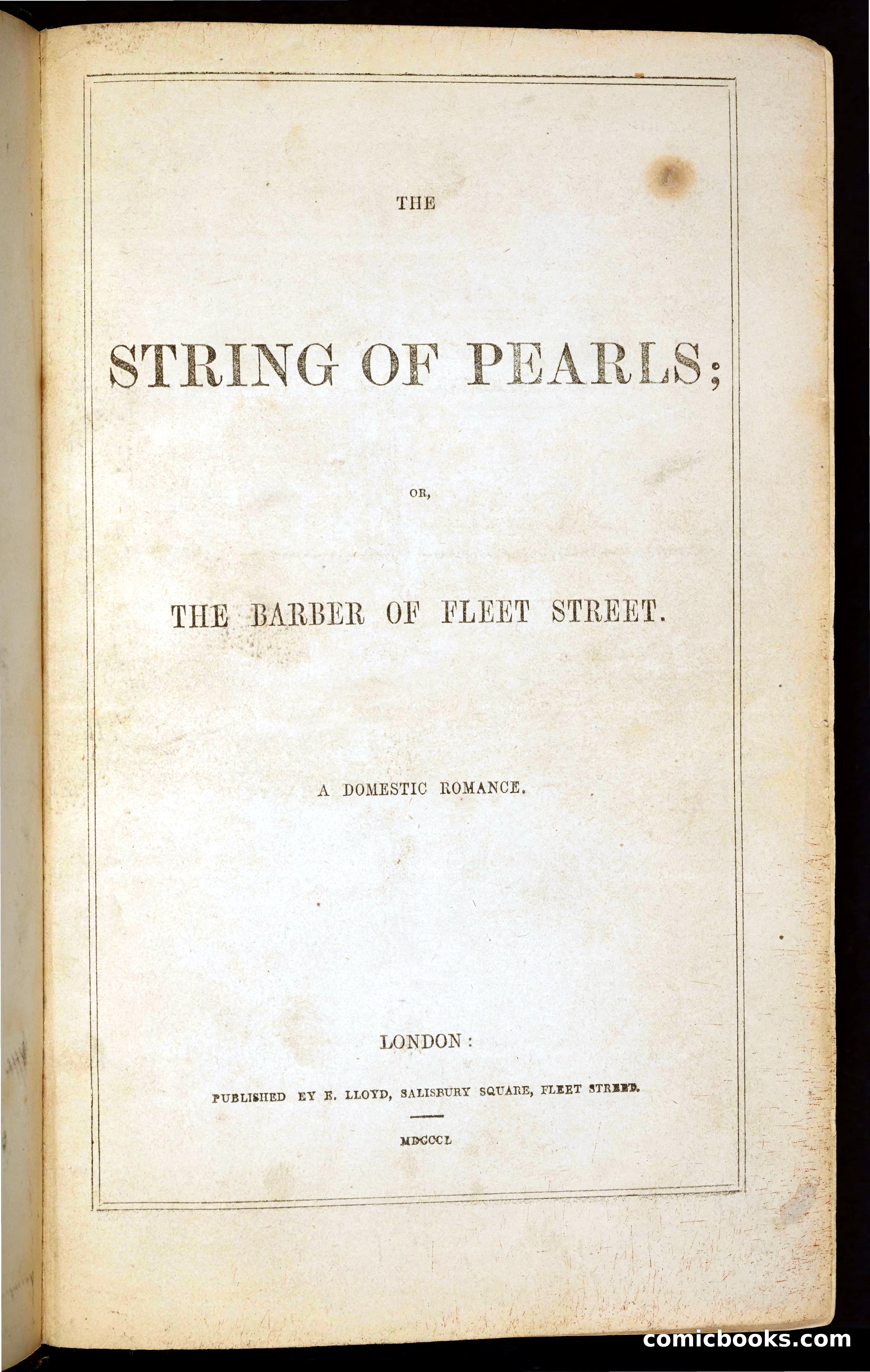The String of Pearls; or, The Barber of Fleet Street