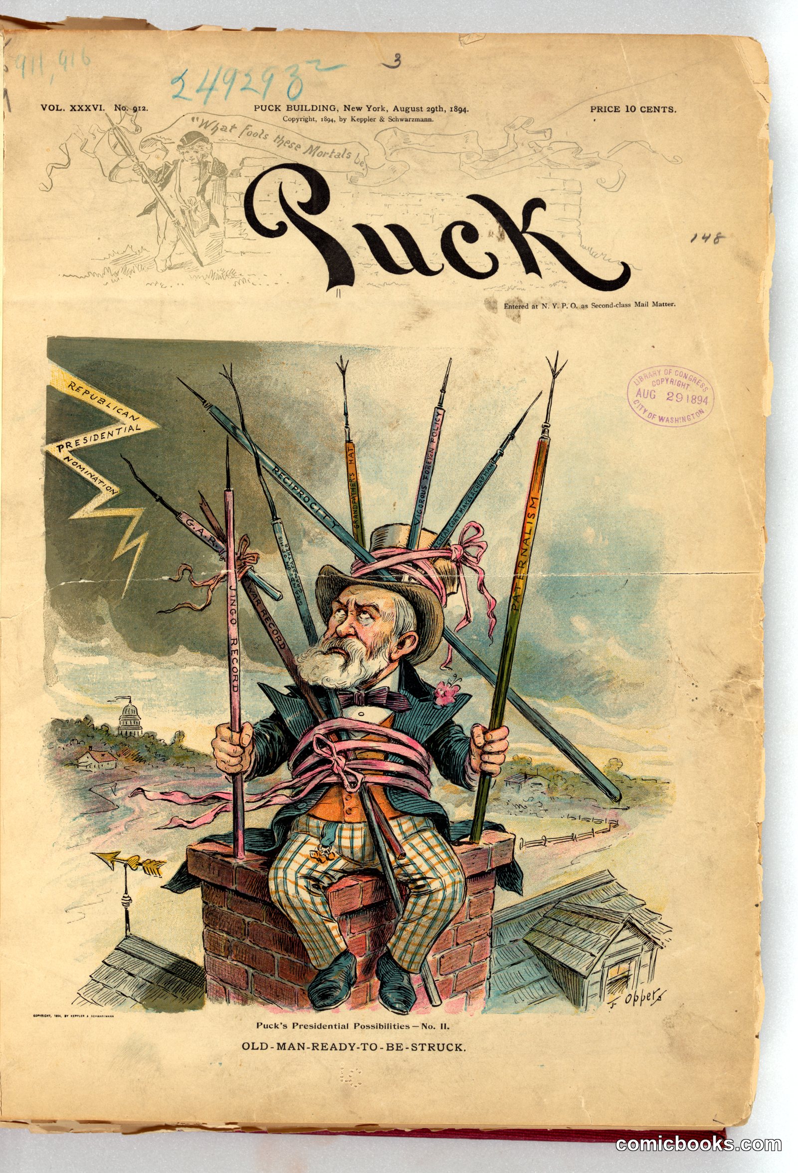 Puck's Presidential Possibilities No. II: Old-Man-Ready-to-Be-Struck