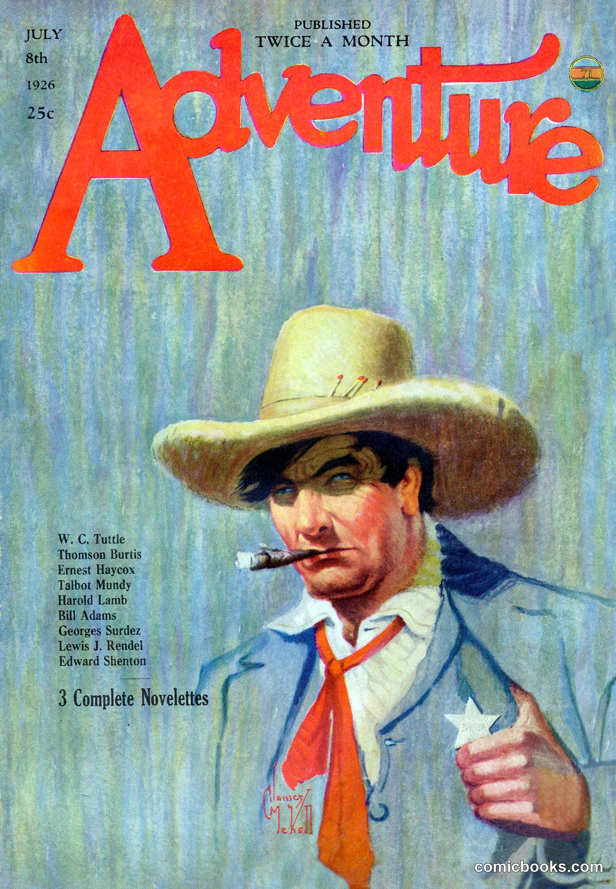 Adventure Magazine Cover, July 8, 1926