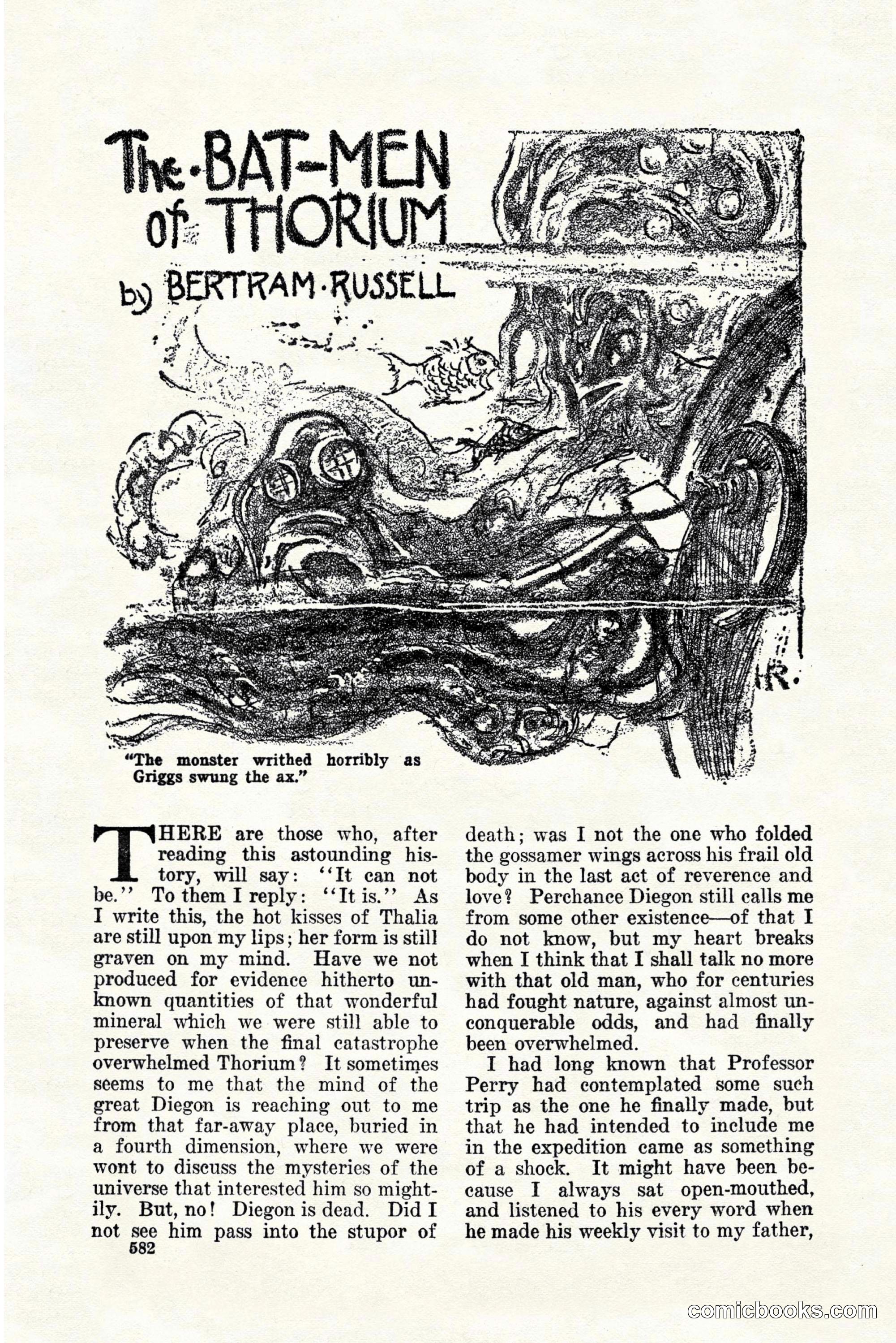 Weird Tales: "The Bat-Men of Thorium" by Bertram Russell