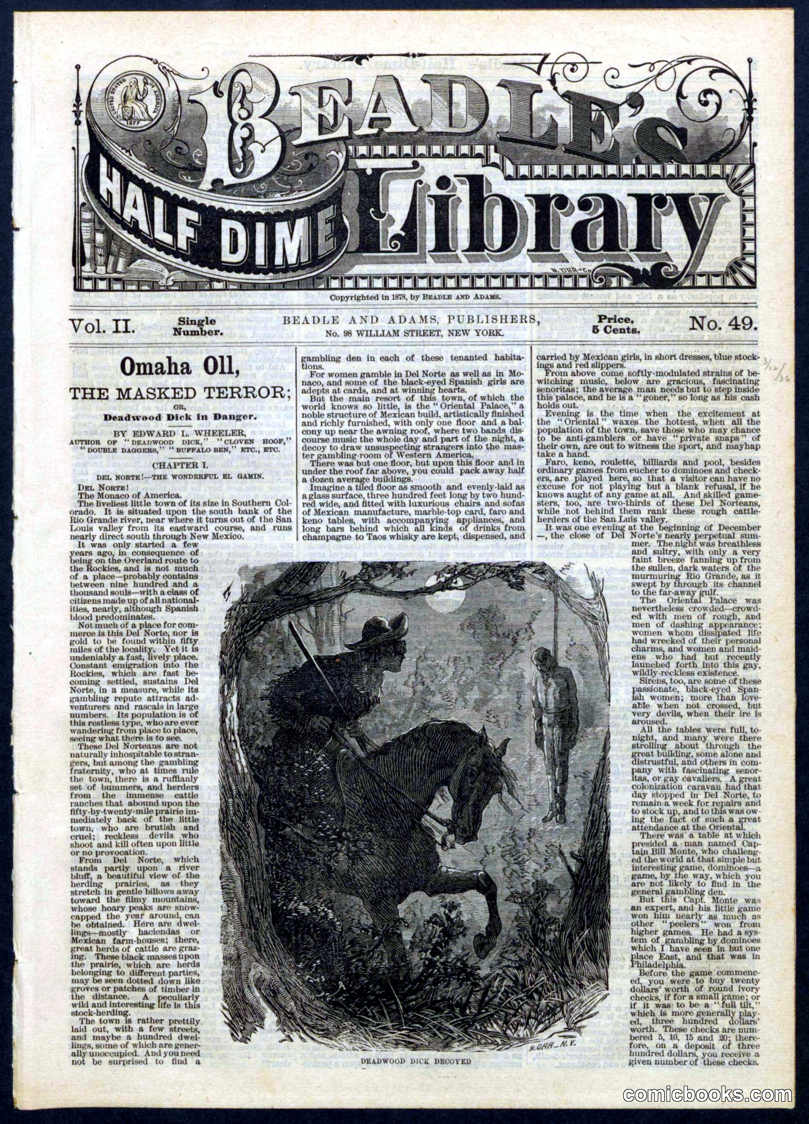 Beadle's Half Dime Library No. 49