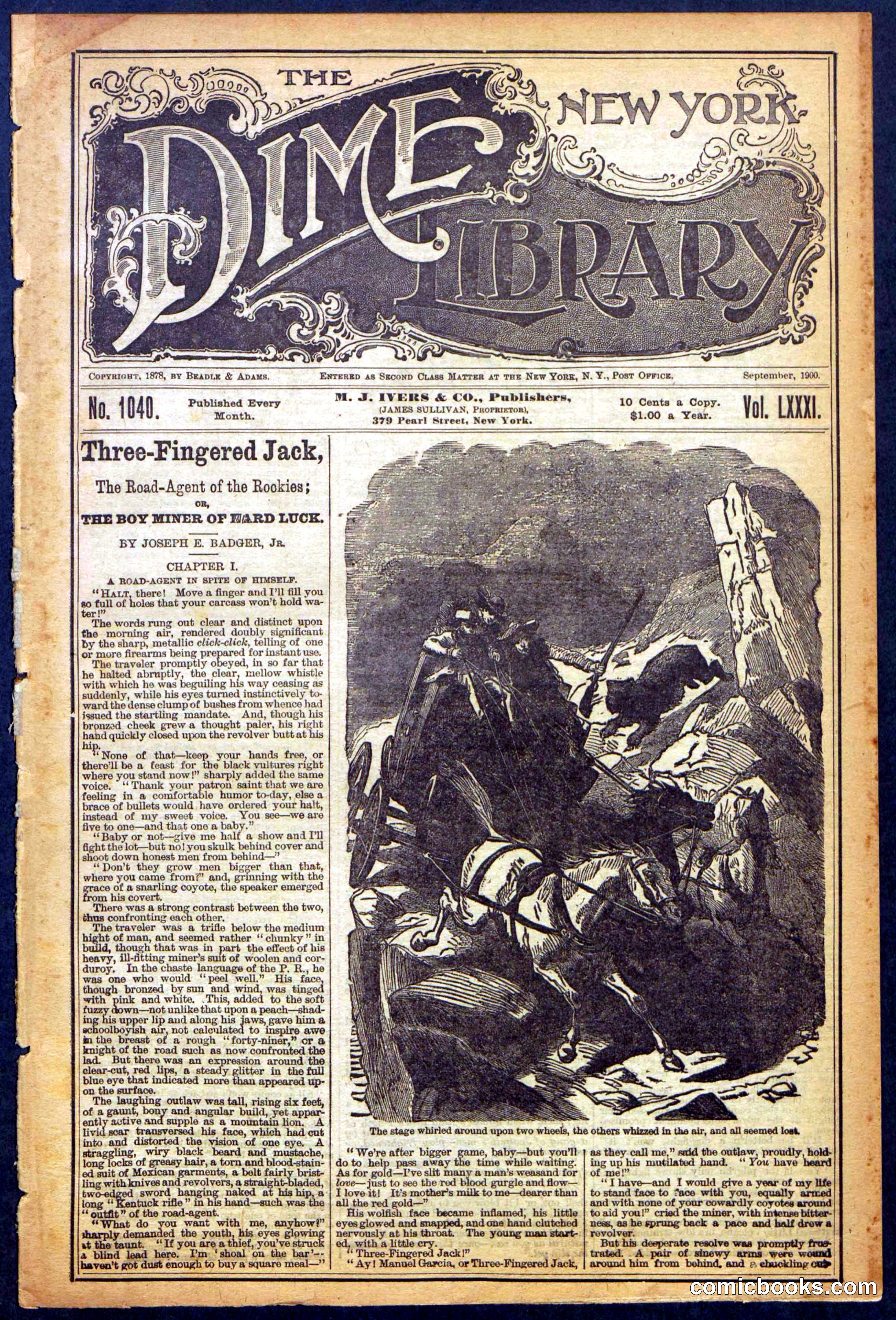 The New York Dime Library, No. 1040 (September 1900)
