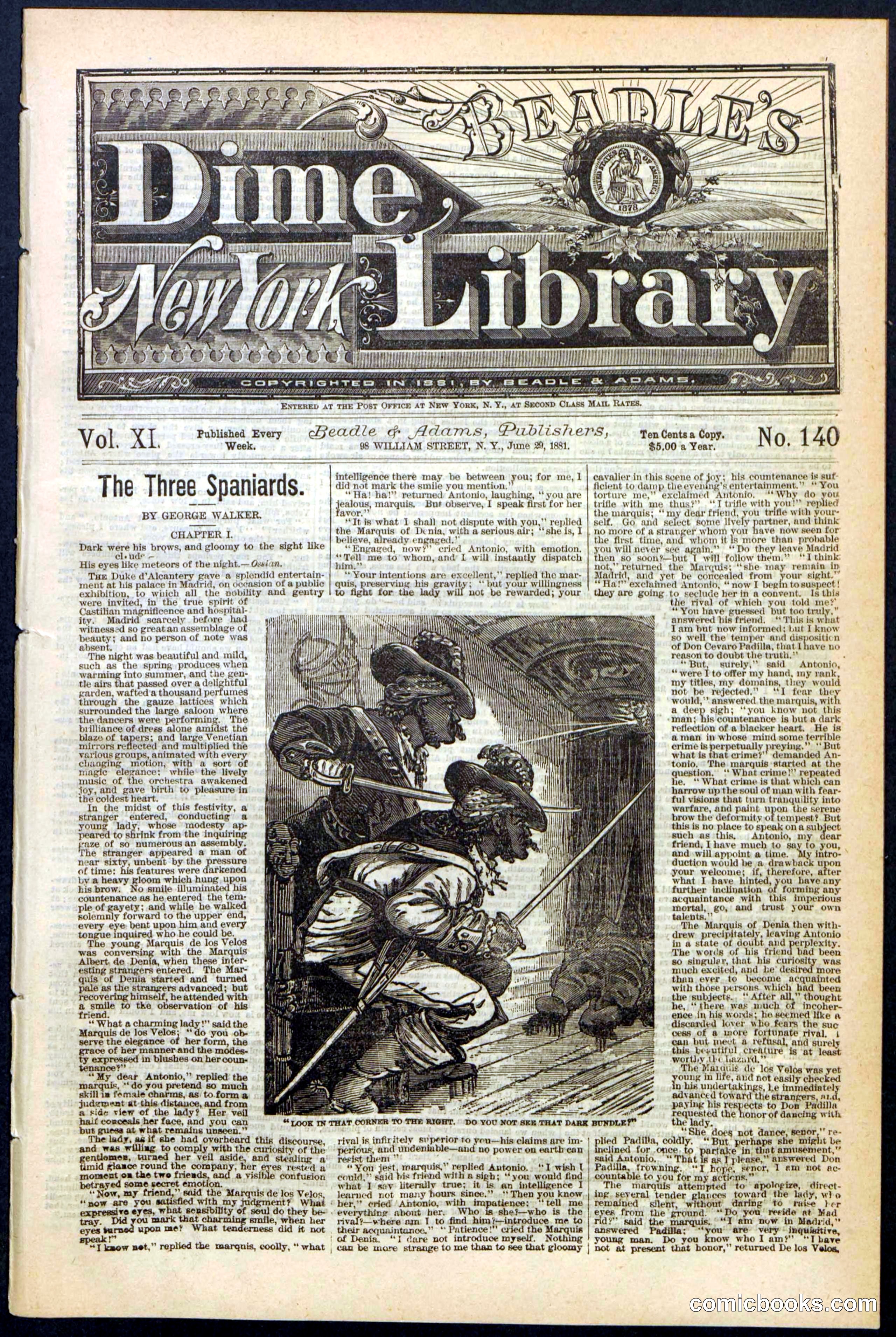 Beadle's New York Dime Library No. 140