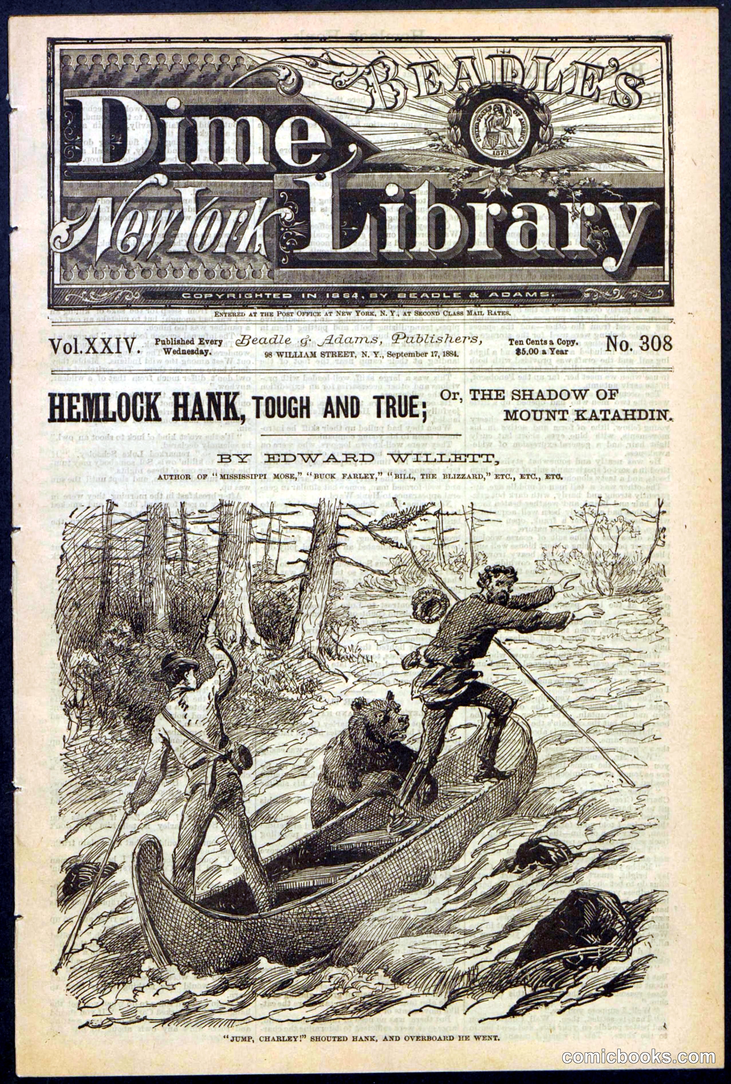 Beadle's New York Dime Library No. 308