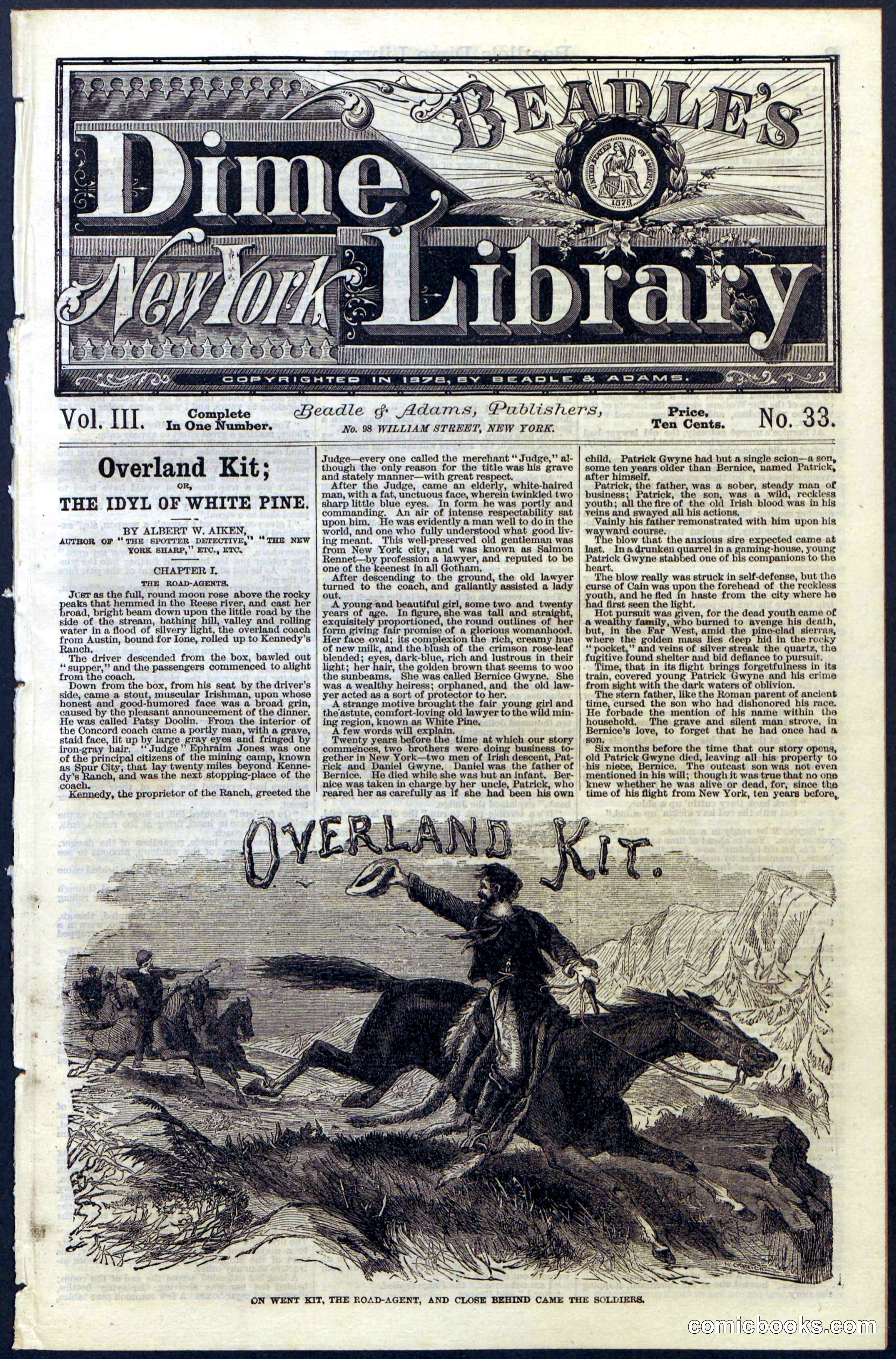 Beadle's Dime Library, Vol. III, No. 33