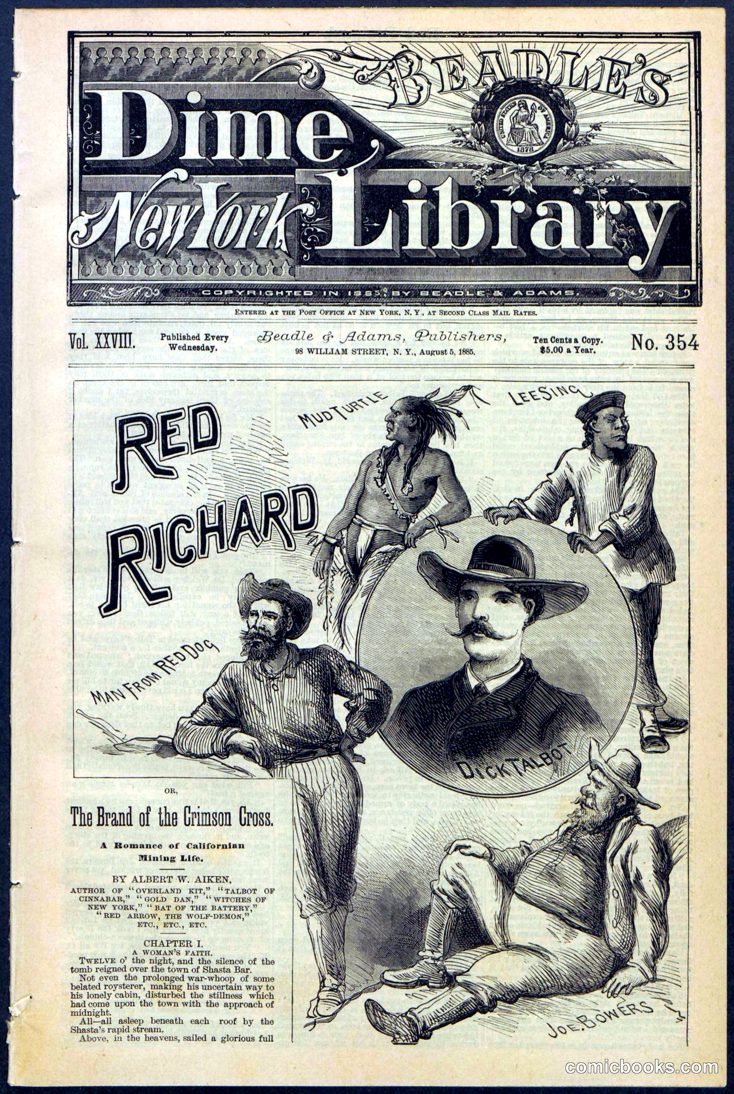 Beadle's New York Dime Library No. 354